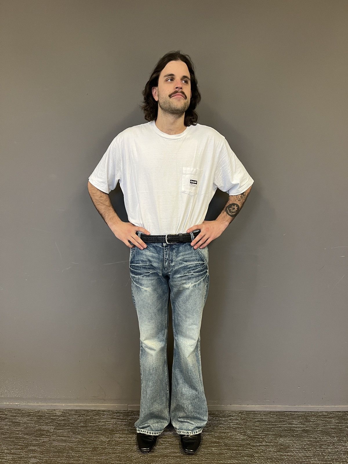 Fax Copy Express “000” Slim Flared Jeans Size 32" / US 10 / IT 46 - 3 Thumbnail