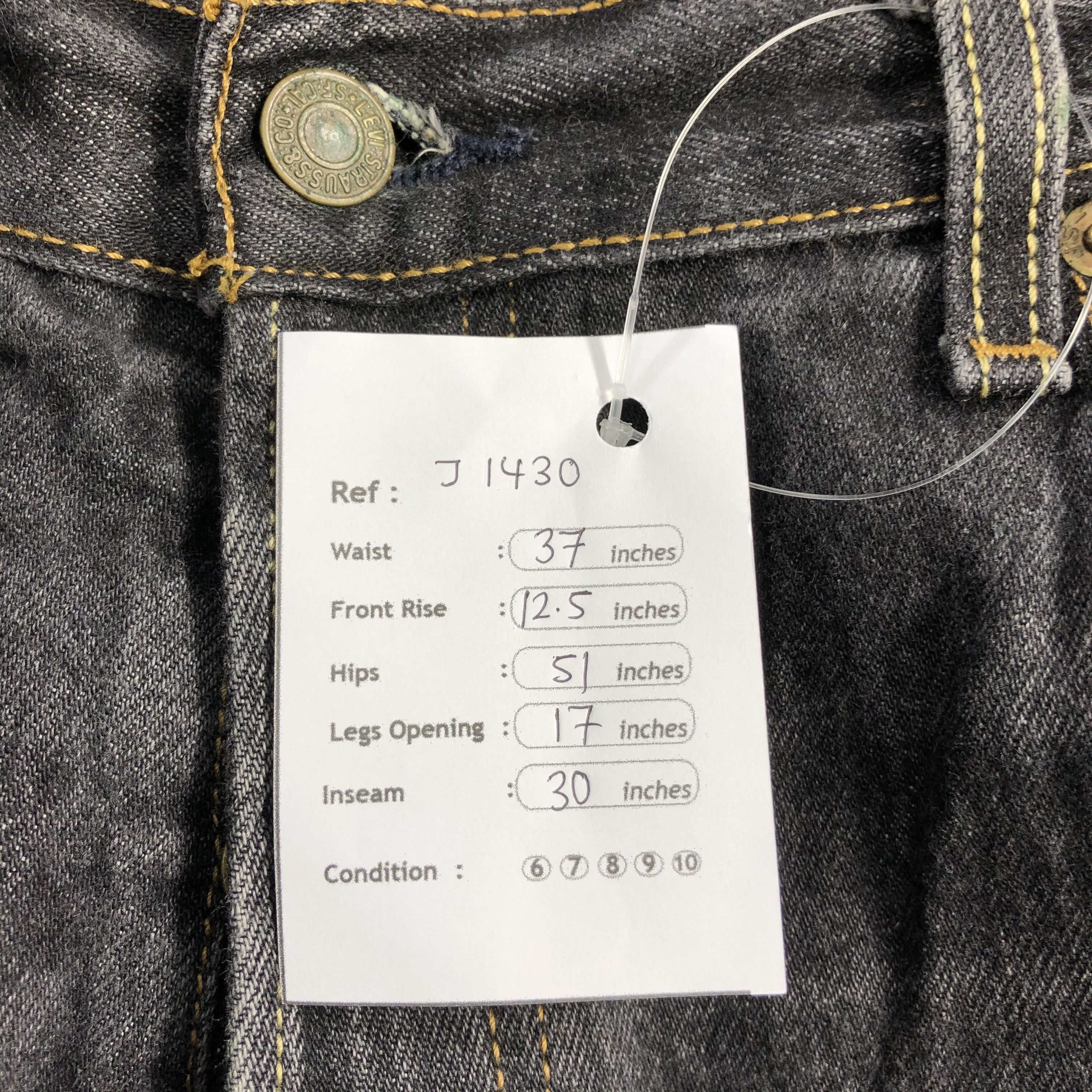 Levi's Vintage Distress Levis 501 Jeans-J1430 Size US 37 - 16 Thumbnail