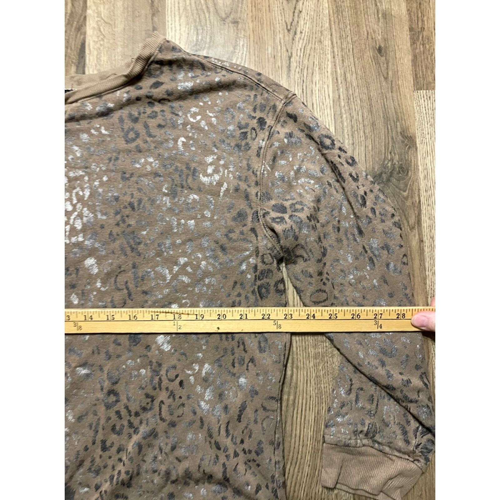 Vintage Jane + Delany Shirt Women XL Brown Cheetah Print Long Sleeve Casual Modern Regular T-Shirt Size XL / US 12-14 / IT 48-50 - 6 Thumbnail