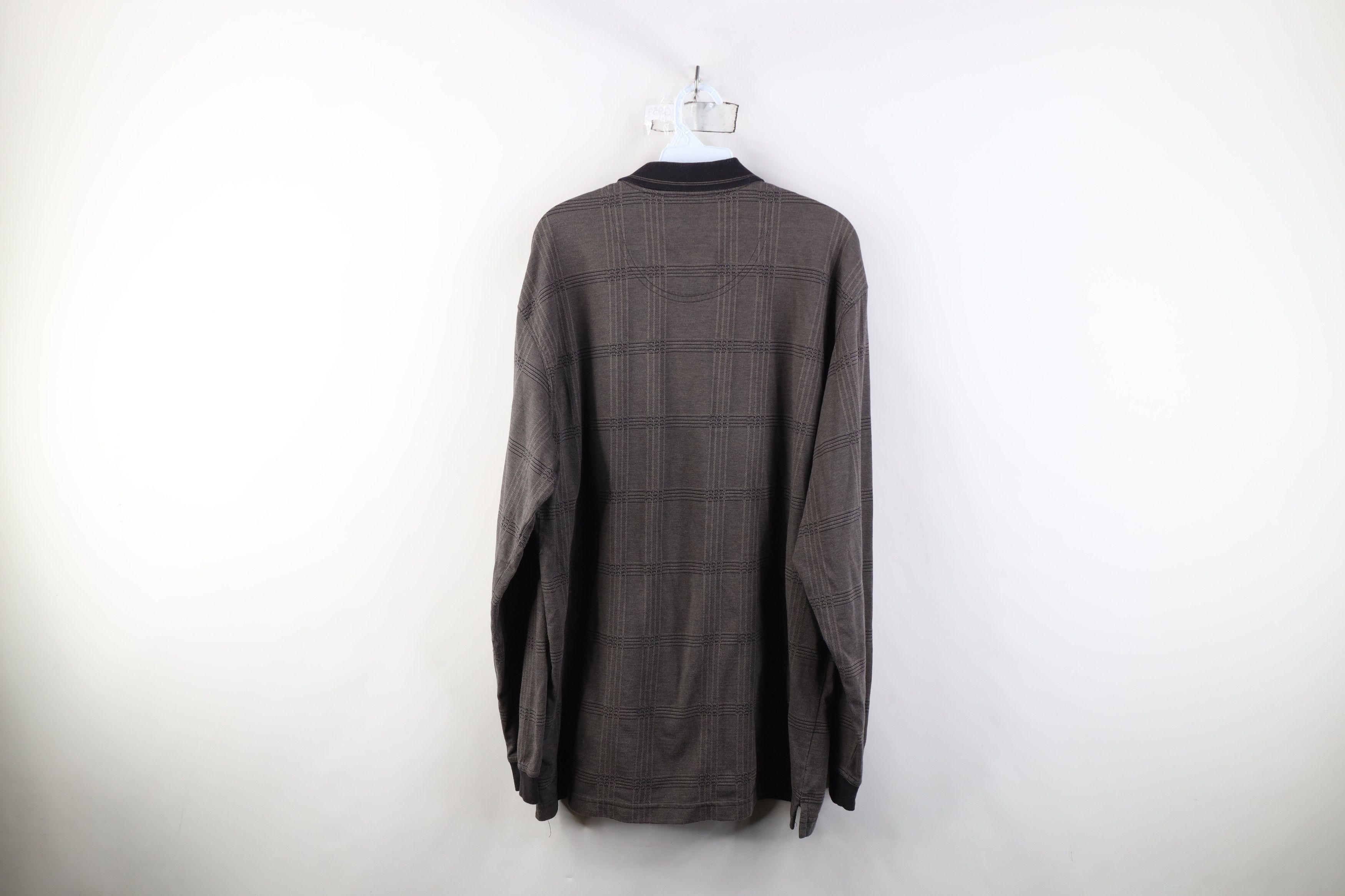 Vintage Vintage 90s Streetwear Long Sleeve Rugby Polo Shirt Plaid Size US XL / EU 56 / 4 - 10 Thumbnail