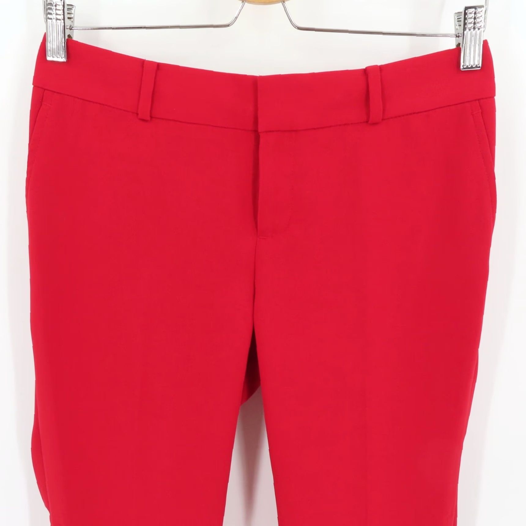 Banana Republic Banana Republic Martin-Fit Dress Pants Womens 0 Red Solid Pleated Front Tapered Inseam 28.5" Size 25" / US 0 / IT 36 - 2 Thumbnail