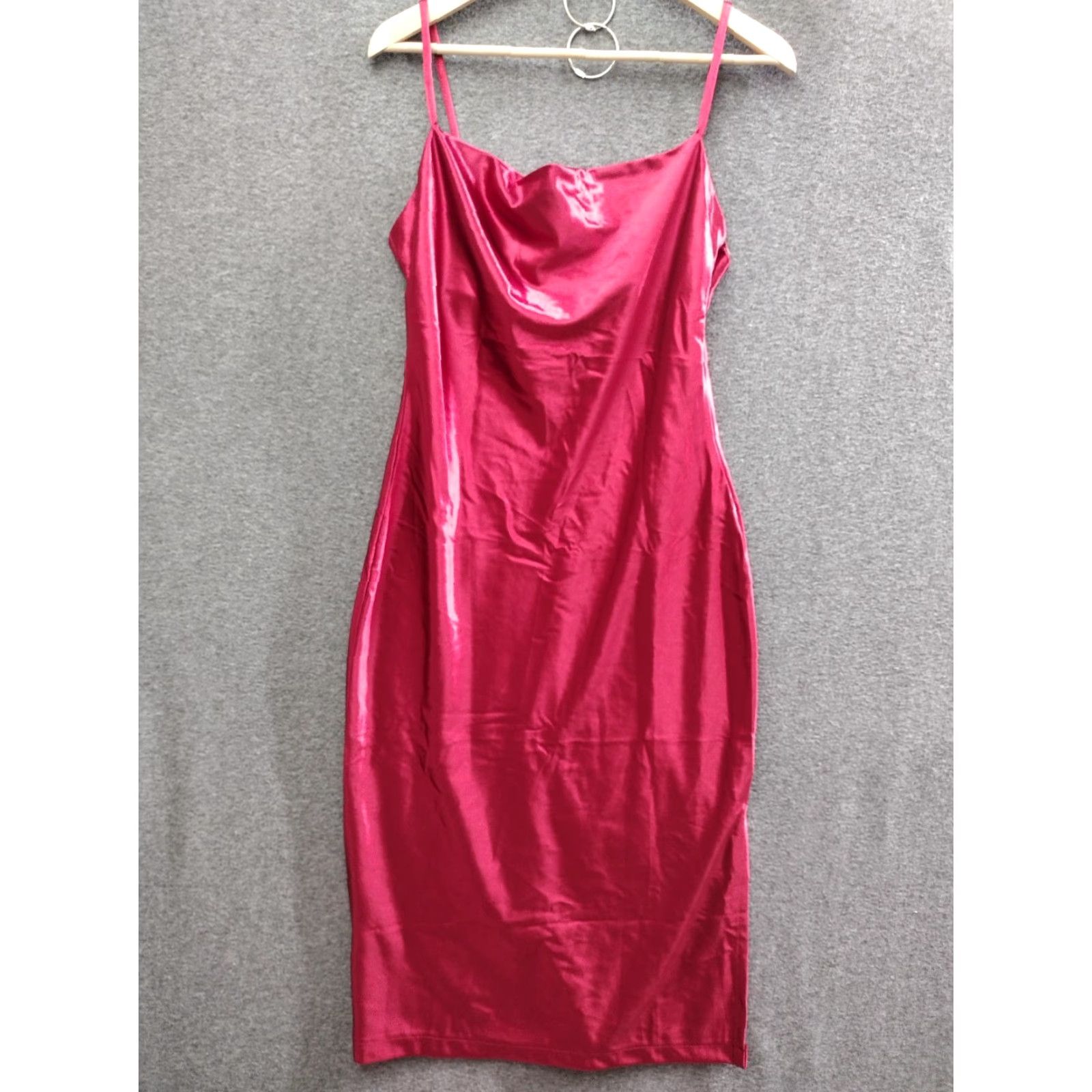 Vintage XXXITICAT Red/Hot Pink Slip Dress Sleeveless Women's Size Medium Size M / US 6-8 / IT 42-44 - 2 Thumbnail