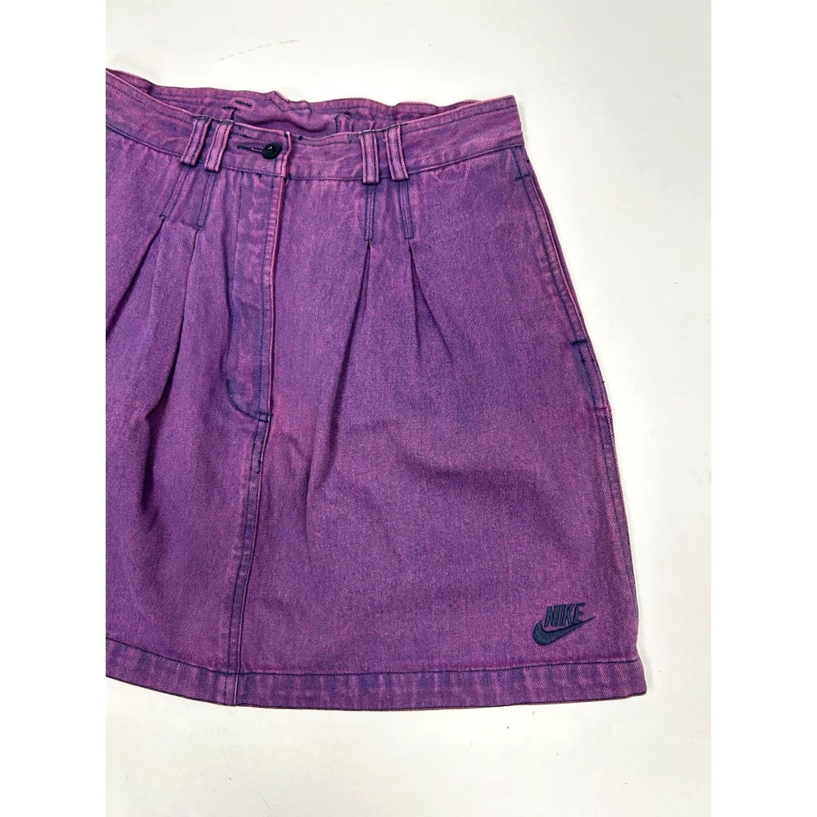 Nike VINTAGE Nike Andre Agassi Challenge Court Acid Wash Denim Tennis Skirt Size M Purple 90s Womens Size 32" / US 10 / IT 46 - 4 Thumbnail