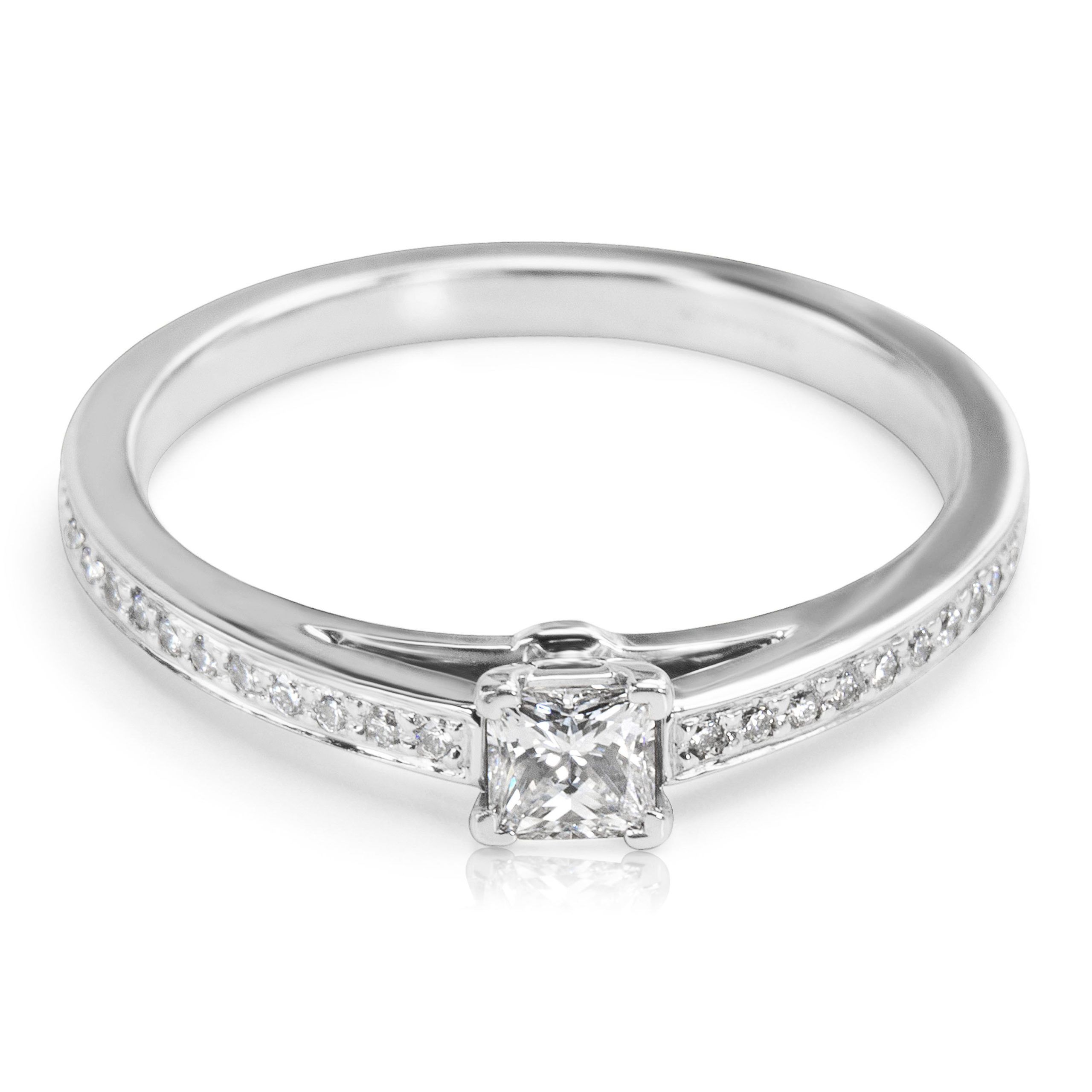 image of Tiffany Co Tiffany & Co. Grace Diamond Engagement Ring In Platinum 0.30 Ctw in Silver, Women's