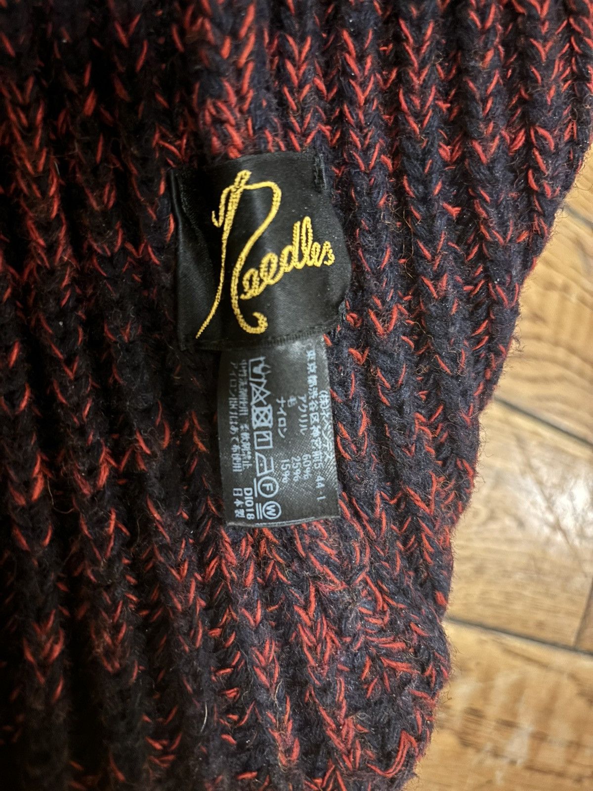 Needles Needles Blue Red Blend Knit Acrylic Wool Beanie Size ONE SIZE - 3 Thumbnail