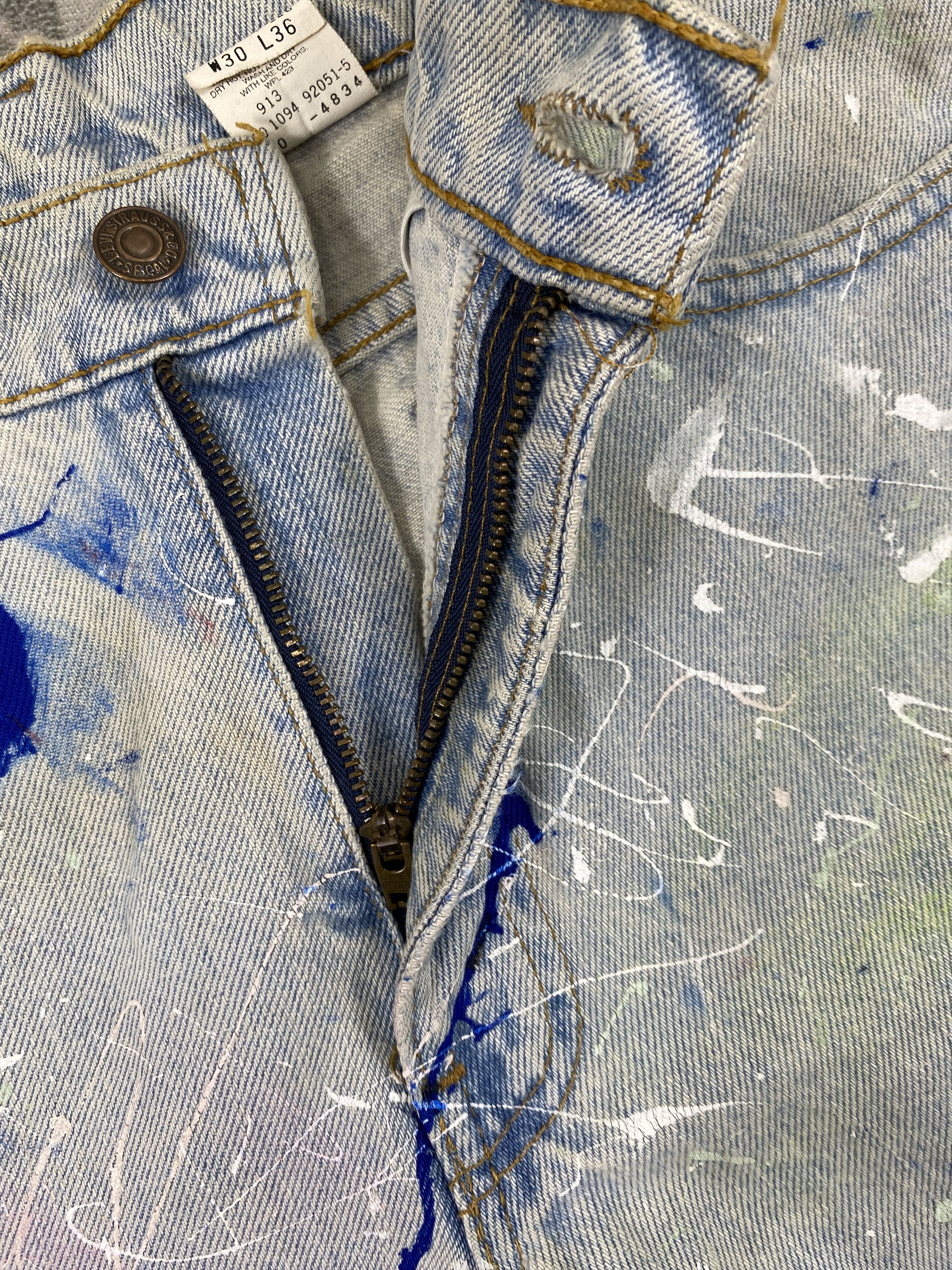 Levi's 90's Painted Light Wash Vintage Levi's 550 USA 29x30 JN1851 Size US 29 - 6 Thumbnail