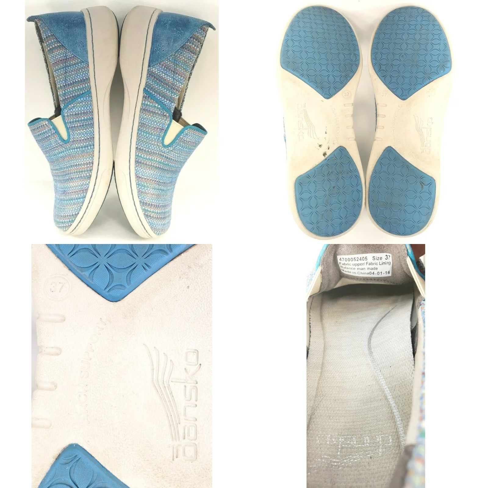 Dansko Dansko Belle Blue Multicolor Comfort Slip-On Sneaker Women's 6-6.5M 37EU Size US 6.5 / IT 36.5 - 8 Thumbnail