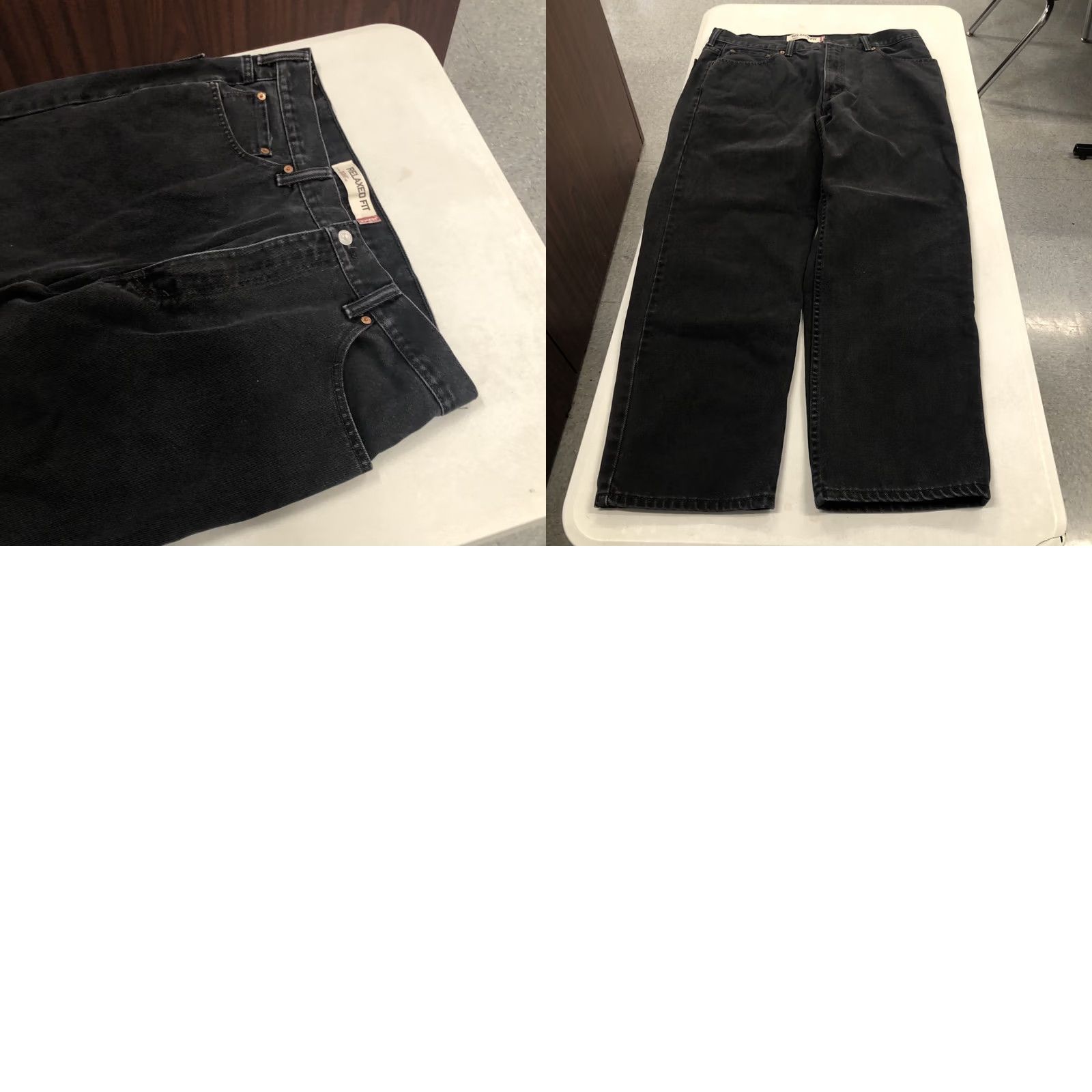 Levi's Levi's Jeans 550 37x28 Black Relaxed Straight 100% Cotton Denim Mens Regular Waist 37 Inseam 28 - Dark Wash Vintage No Size US 37 - 10 Thumbnail