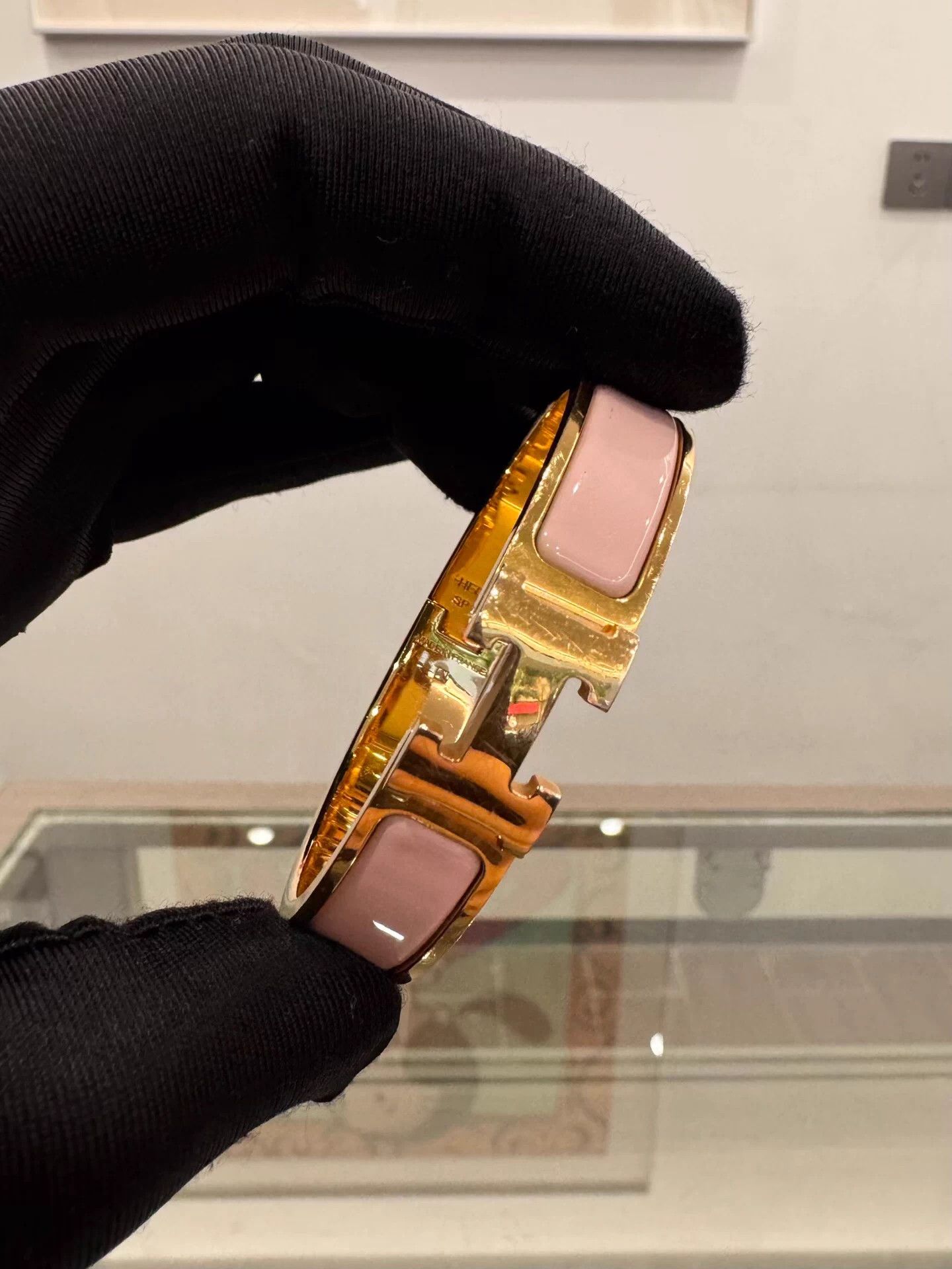 Hermes Hermes Clic H Pink Enamel H Bracelet PM Mint Size ONE SIZE - 3 Thumbnail