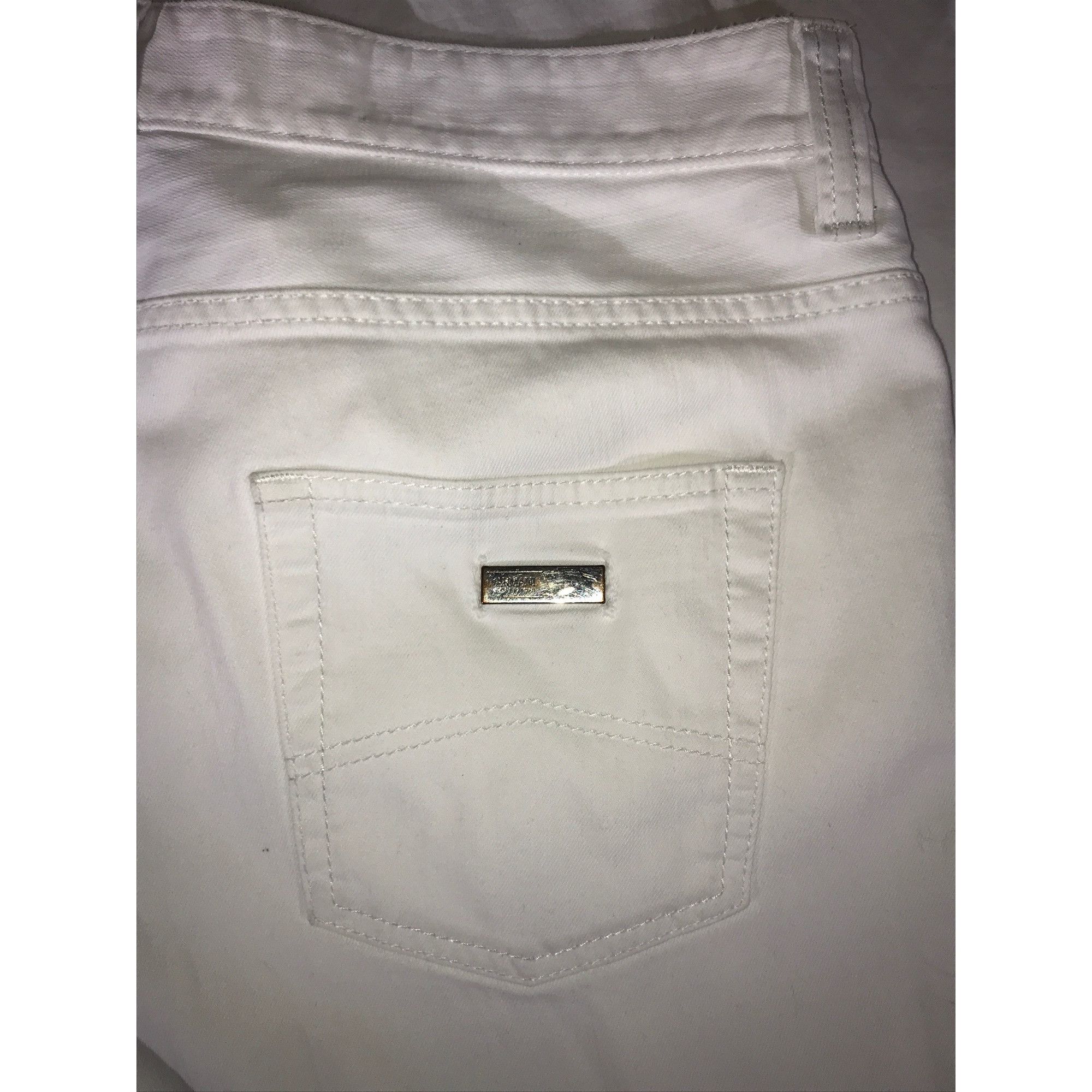 Armani Collezioni Armani Collezioni Mens White Stretch Slim Fit Jeans J15 Size US 38 / EU 54 - 5 Thumbnail