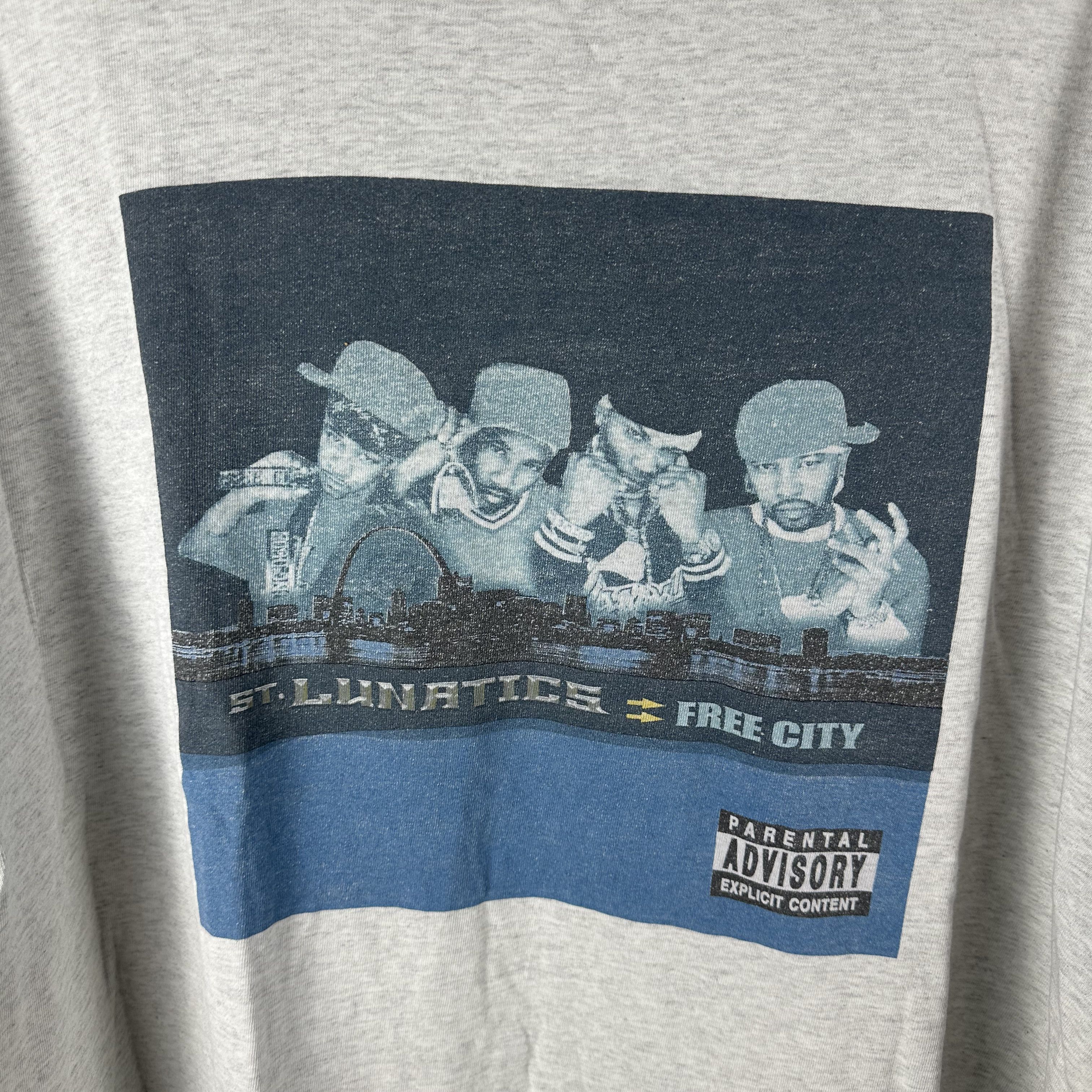 Vintage ​​​​2001 St. Lunatics Free City Hip Hop Group Album T-shirt Size US XXL / EU 58 / 5 - 2 Thumbnail
