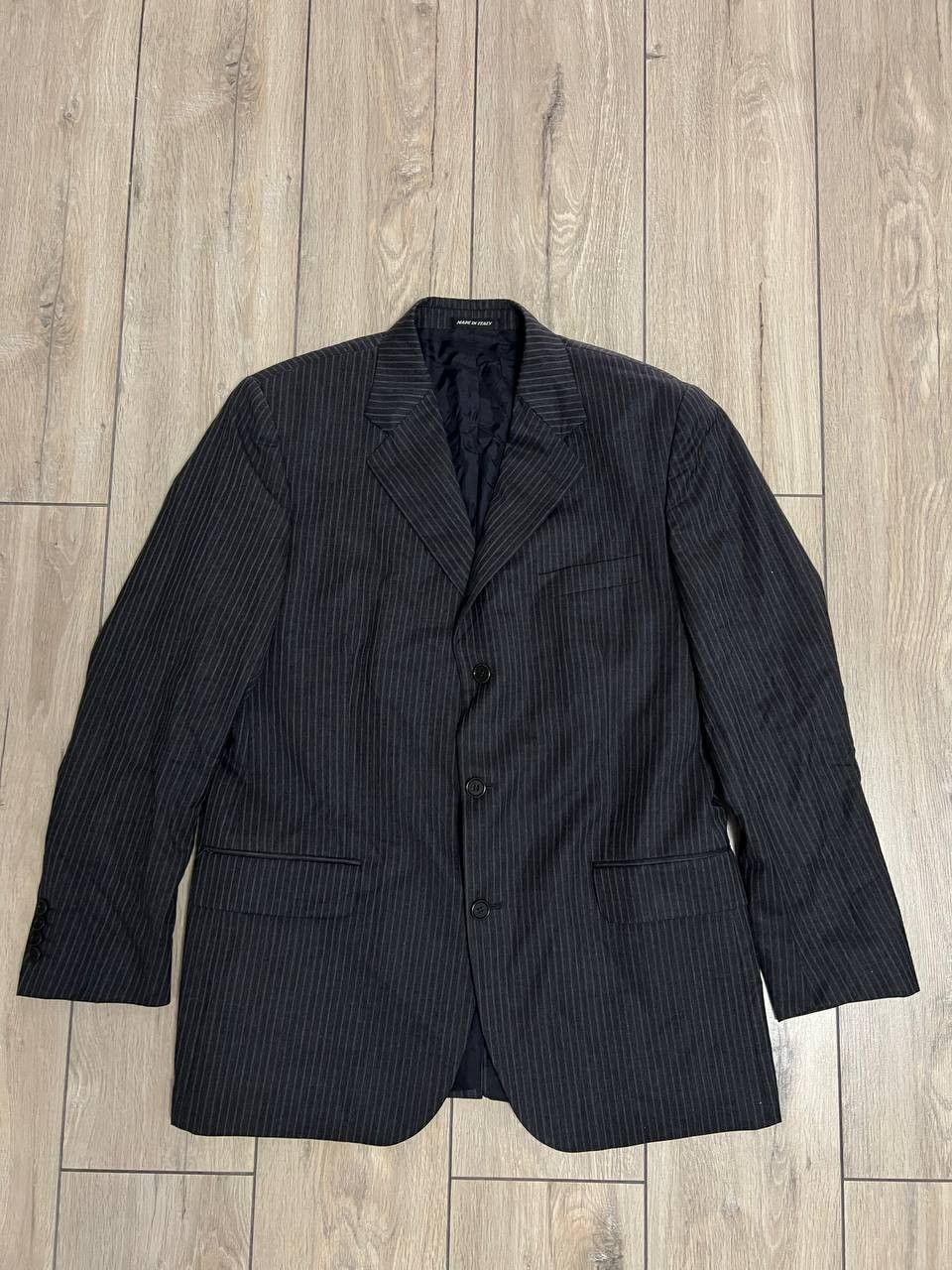 Yves Saint Laurent Vintage YSL Gray Blazer White Striped yves saint laurent Size 54R - 1 Thumbnail