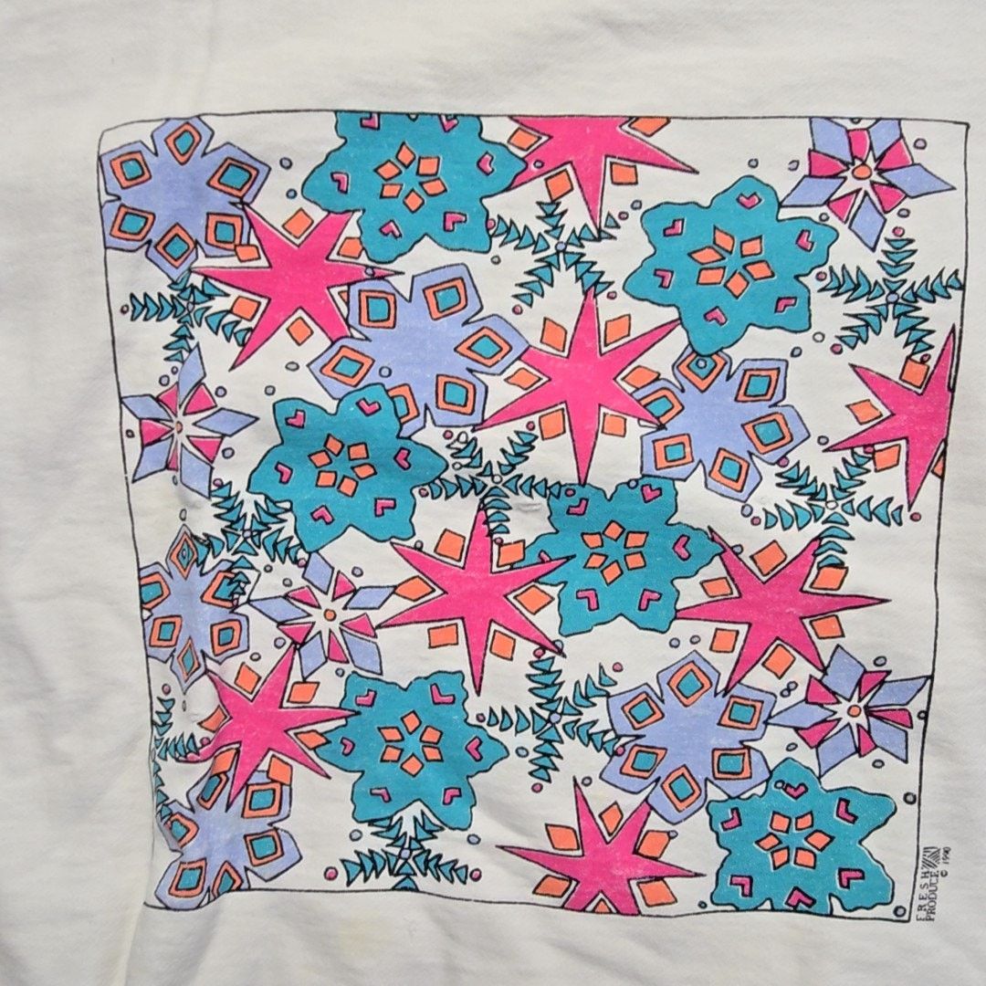 Vintage Vintage Geometric Graphic Sweatshirt White L Crewneck 90s Size M / US 6-8 / IT 42-44 - 2 Thumbnail