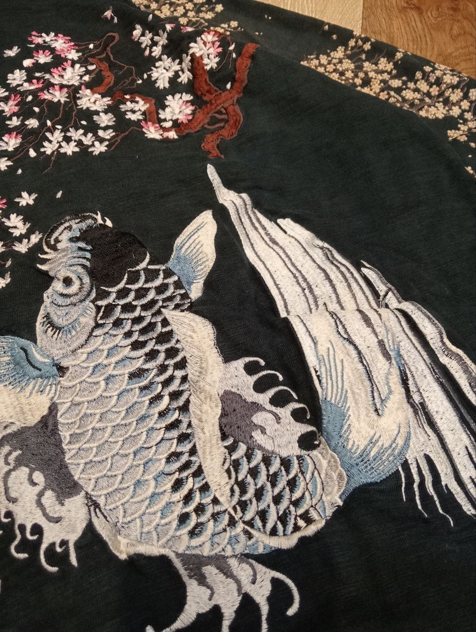 Japanese Brand JAPANESE CLASSIC SCRIPT SUKAJAN SUGOI FISH EMBROIDERY HOODIE Size US M / EU 48-50 / 2 - 13 Thumbnail