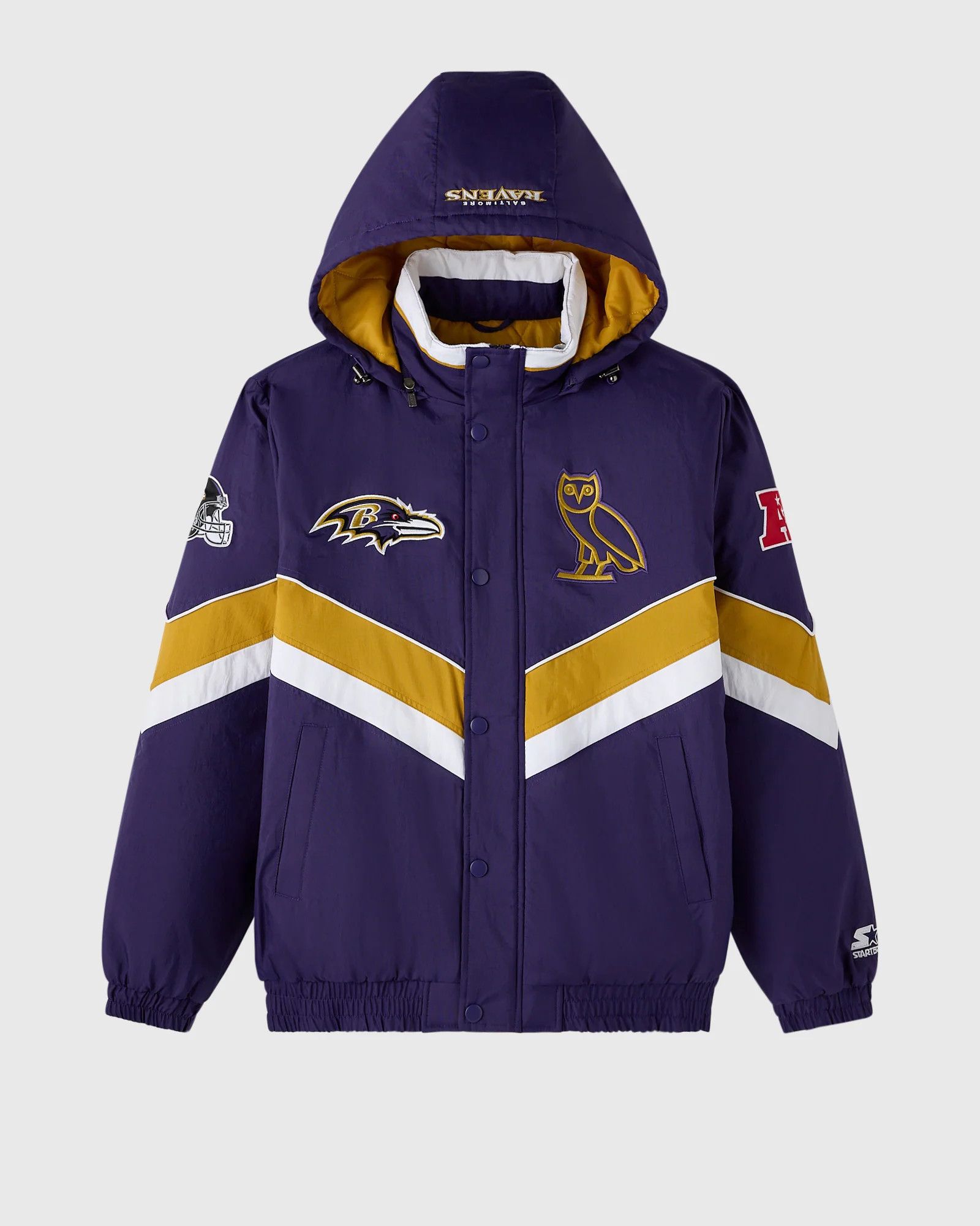 Drake OVO x NFL BALTIMORE RAVENS STARTER® SIDELINE PUFFER JACKET Size US XXL / EU 58 / 5 - 1 Thumbnail
