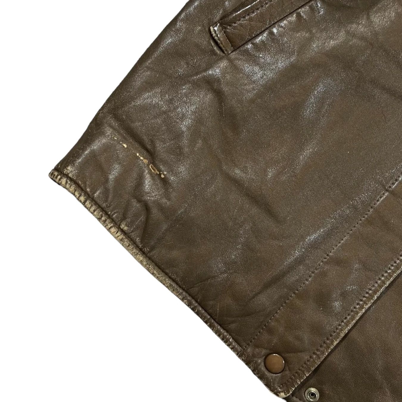 Vintage VINTAGE ABLC Real Brown Leather Distressed Leather Jacket Women's UK 12 90s Bomber Jacket Brown Womens 12 90s ABLC Jacket Size XL / US 12-14 / IT 48-50 - 7 Thumbnail