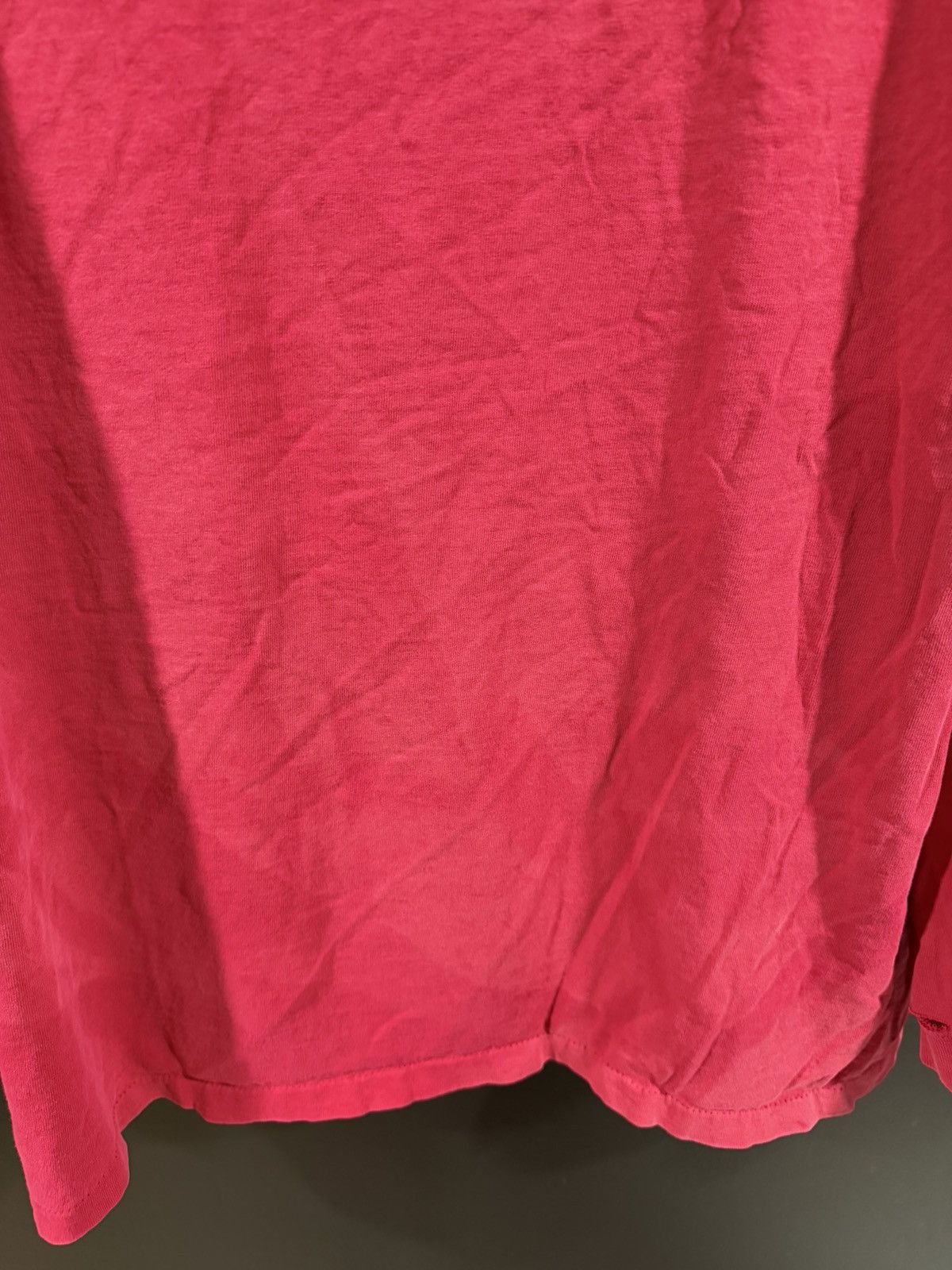 Vintage 1990s Vintage Red Blank Single Stitch Faded Distressed LS XL Size US XL / EU 56 / 4 - 12 Thumbnail