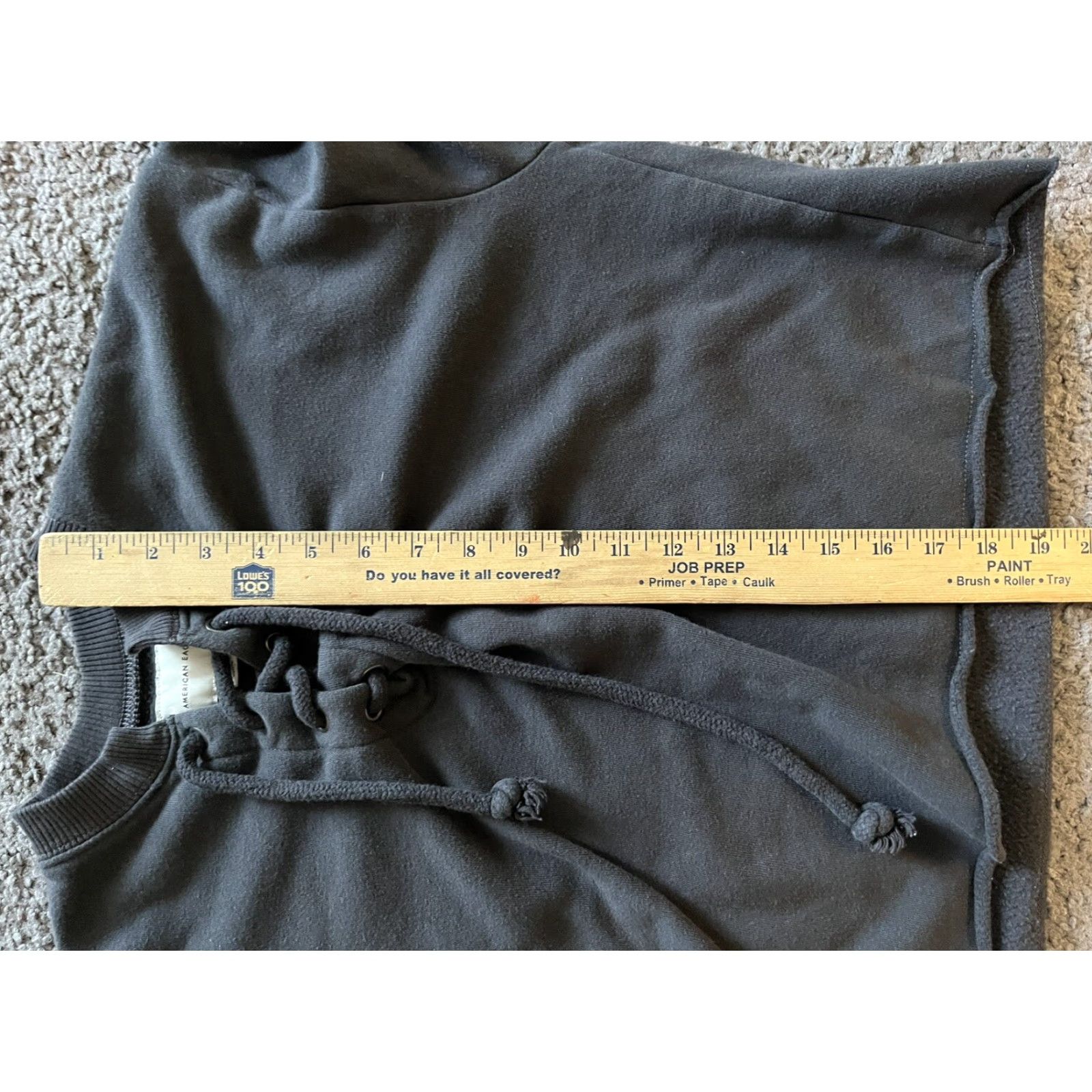 Vintage American Eagle Sweatshirt Women’s Gray Knit Drawstring Pullover XS Crewneck, Regular Fit, Casual Sweatshirt, Cotton Blend, All Seasons Size XS / US 0-2 / IT 36-38 - 5 Thumbnail