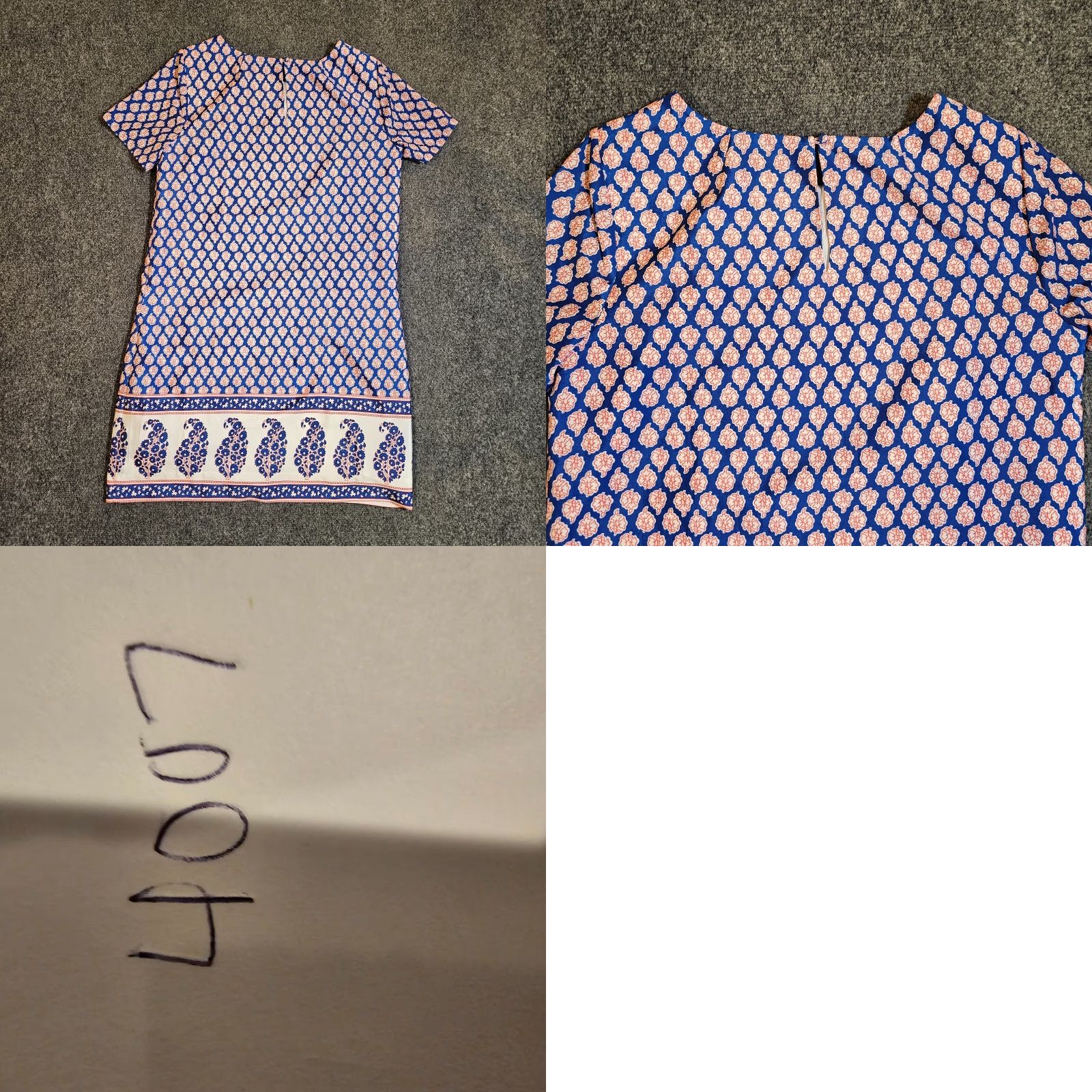 J.Crew J.CREW Dress Womens 6 White Blue Floral Short Sleeve Round Neck Sheath Preppy Adult Small XS? Size 28" / US 6 / IT 42 - 8 Thumbnail