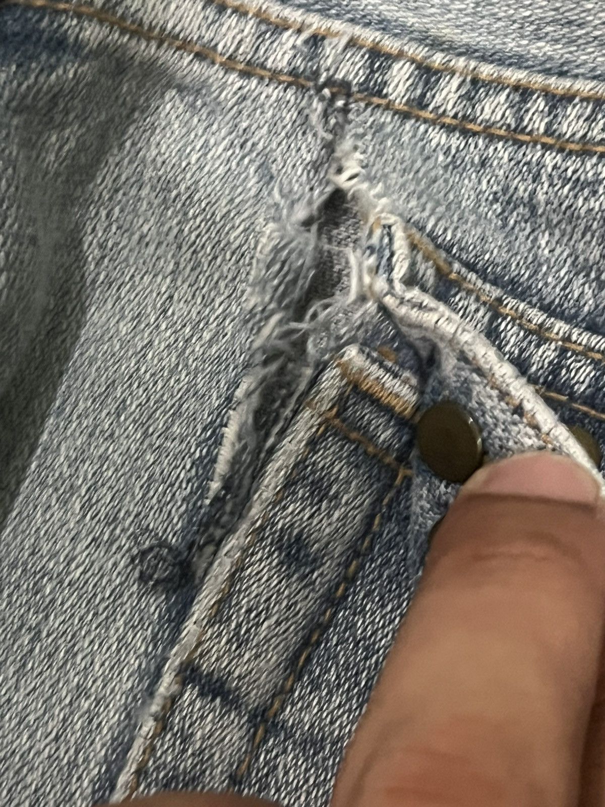 Le Grande Bleu (L.G.B.) ⚡️Sick⚡️Japanese Brand Pluvious Rhinestone Frayed Leg Jeans Size US 34 / EU 50 - 10 Thumbnail