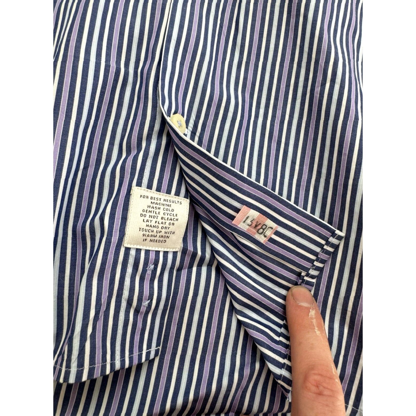 Peter Millar Peter Millar Button Down Shirt Mens XL Striped Blue Long Sleeve Size US XL / EU 56 / 4 - 3 Thumbnail