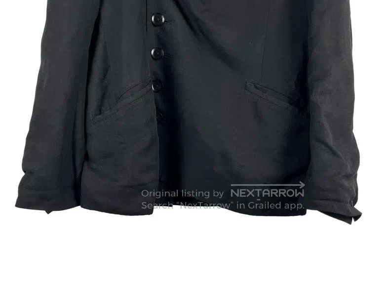 Yohji Yamamoto Yohji Yamamoto Bias cut collarless blazer jacket Size US XL / EU 56 / 4 - 4 Thumbnail
