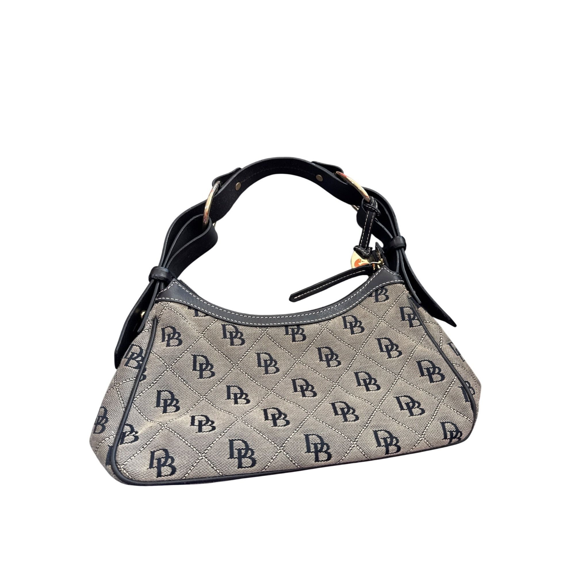 Dooney & Bourke Dooney Bourke Womens Brown Leather Canvas Satchel Handbag SK Size ONE SIZE - 1 Thumbnail