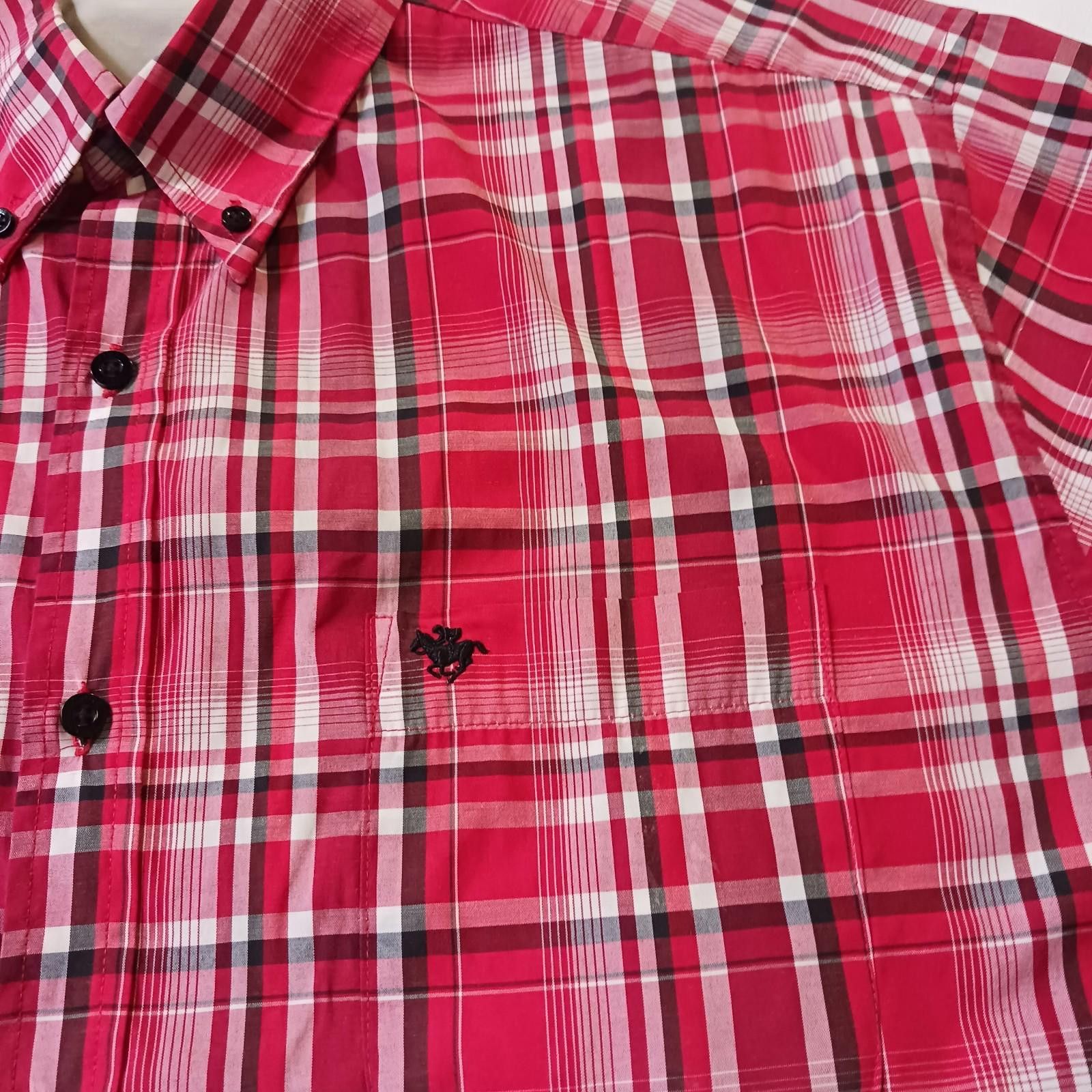 Other Kings Club Sportswear Men's Red Plaid Short Sleeve Shirt L Size US L / EU 52-54 / 3 - 8 Thumbnail