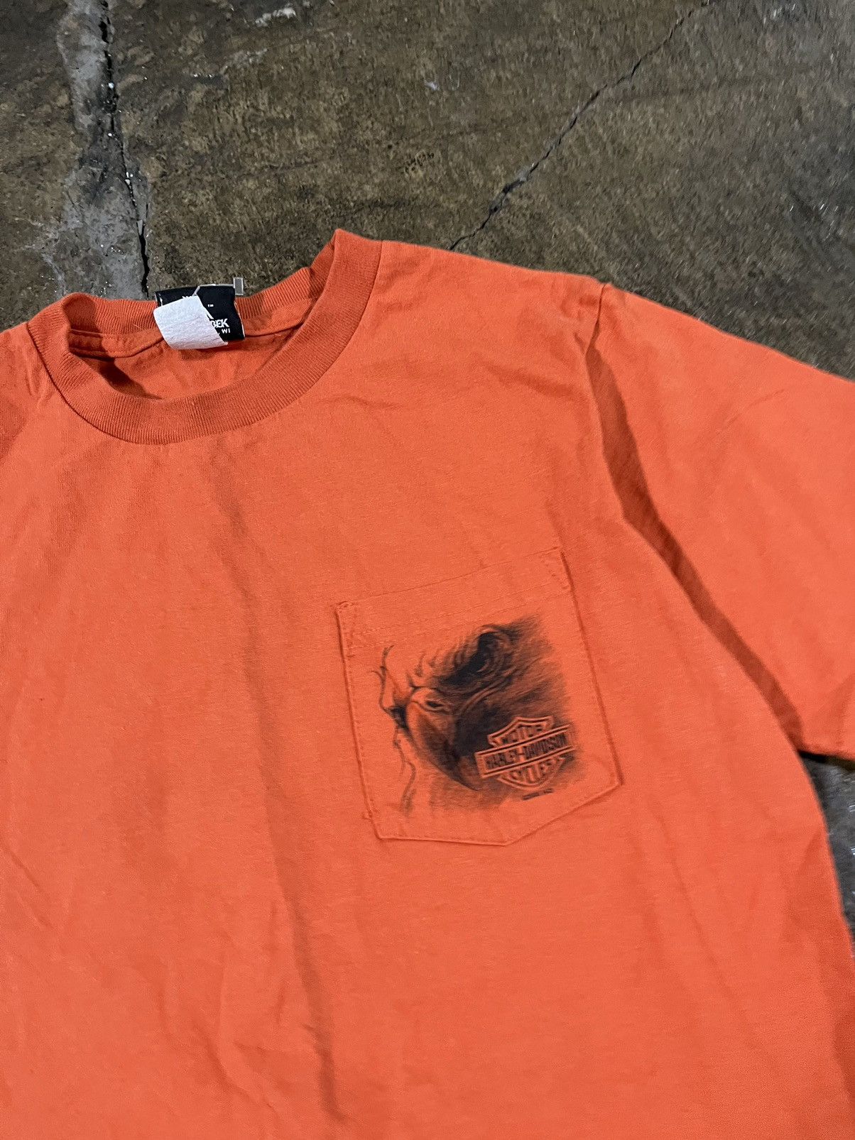 Harley Davidson × Vintage Crazy Vintage Harley Davidson Eagle Pocket Tee Grunge Biker Size US M / EU 48-50 / 2 - 5 Thumbnail