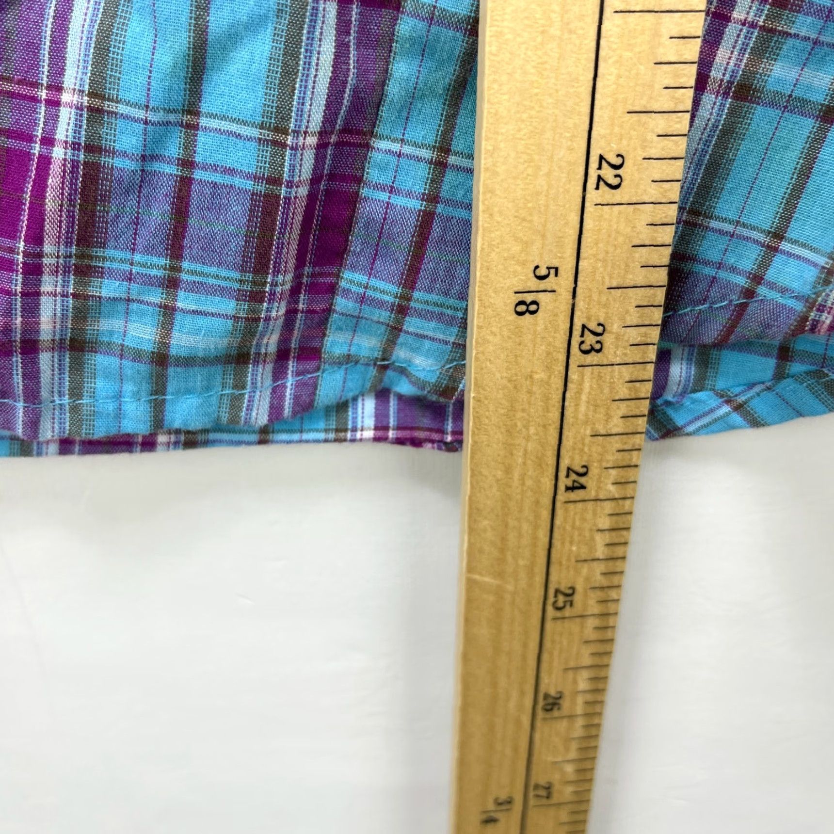Wrangler VINTAGE Wrangler Pearl Snap Plaid Short Sleeve Shirt Women’s Small Blue Size S / US 4 / IT 40 - 7 Thumbnail