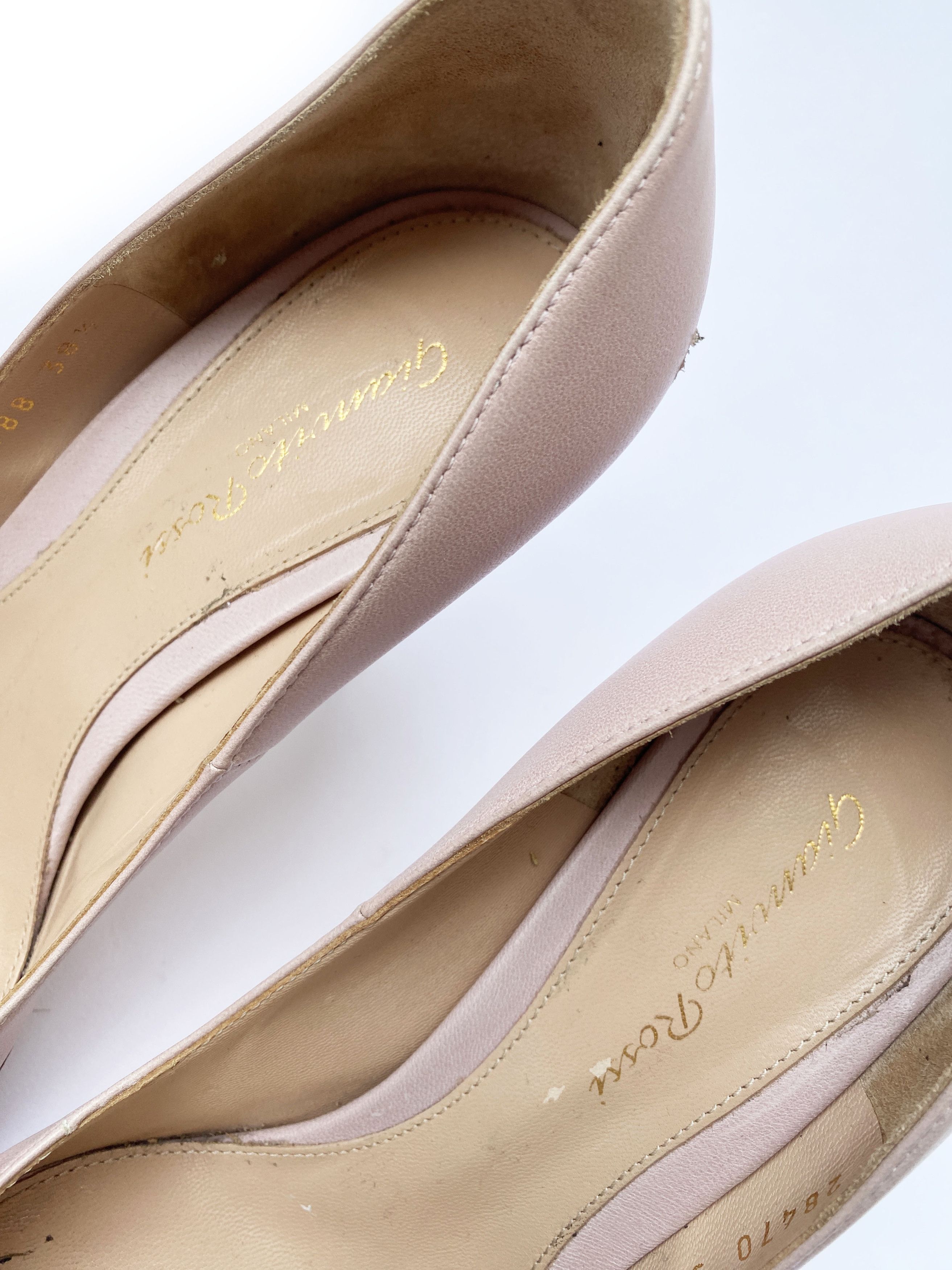Gianvito Rossi Gianvito Rossi Beige Gianvito 105 Leather Pumps Size US 7.5 / IT 37.5 - 4 Thumbnail