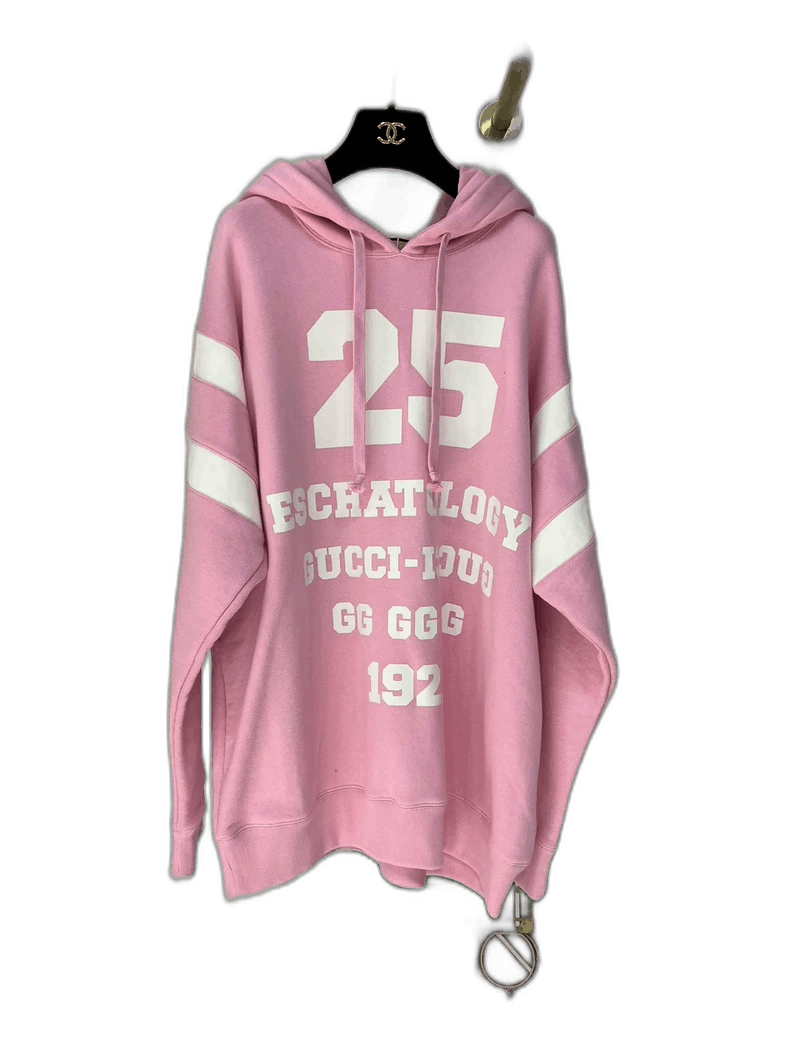 Gucci Gucci Pink Lettered Hoodie Size M / US 6-8 / IT 42-44 - 1 Thumbnail