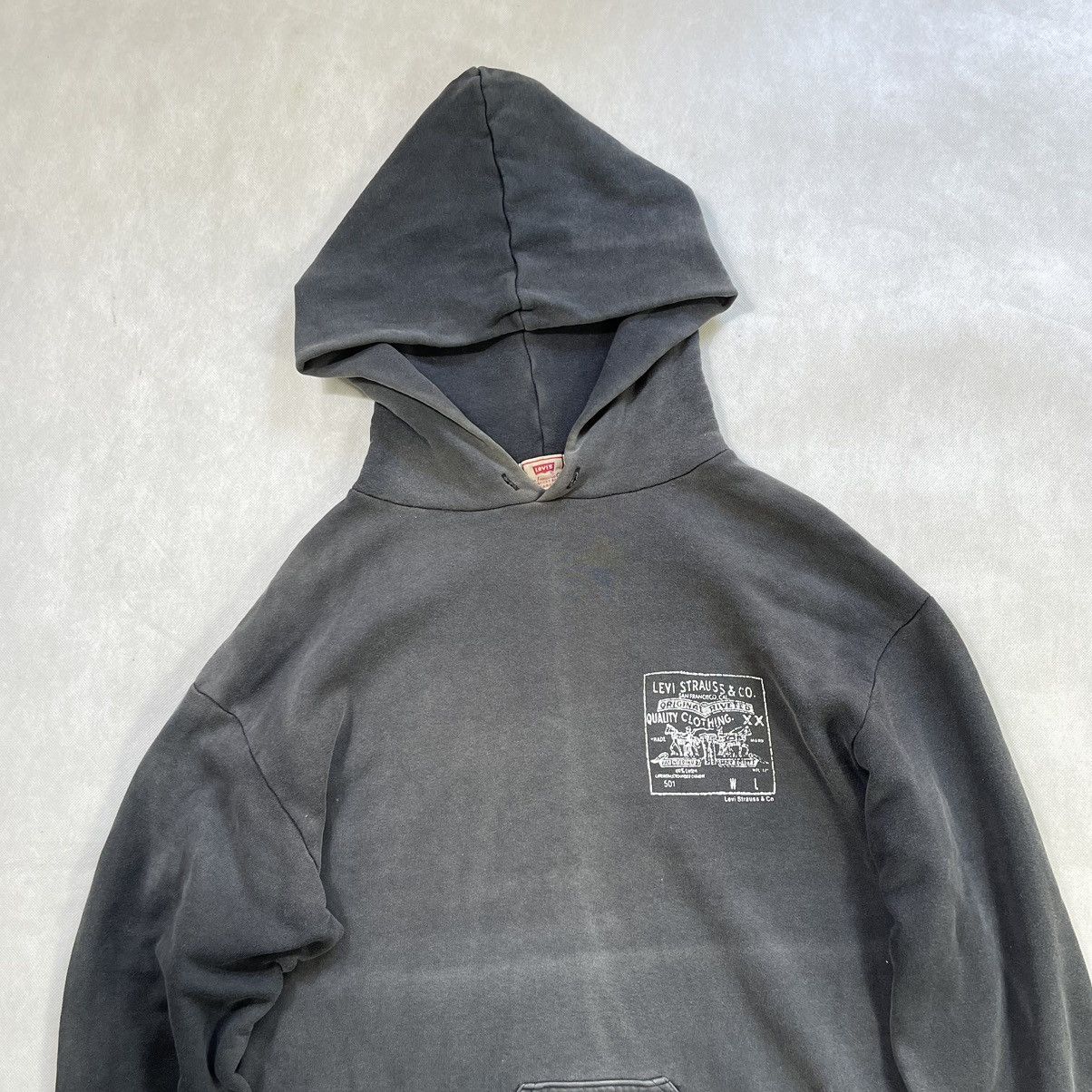 Levi's Made & Crafted Rare! Vintage Fades Levis 501 Iconic Logo Distressed Hoodie Size US M / EU 48-50 / 2 - 3 Thumbnail