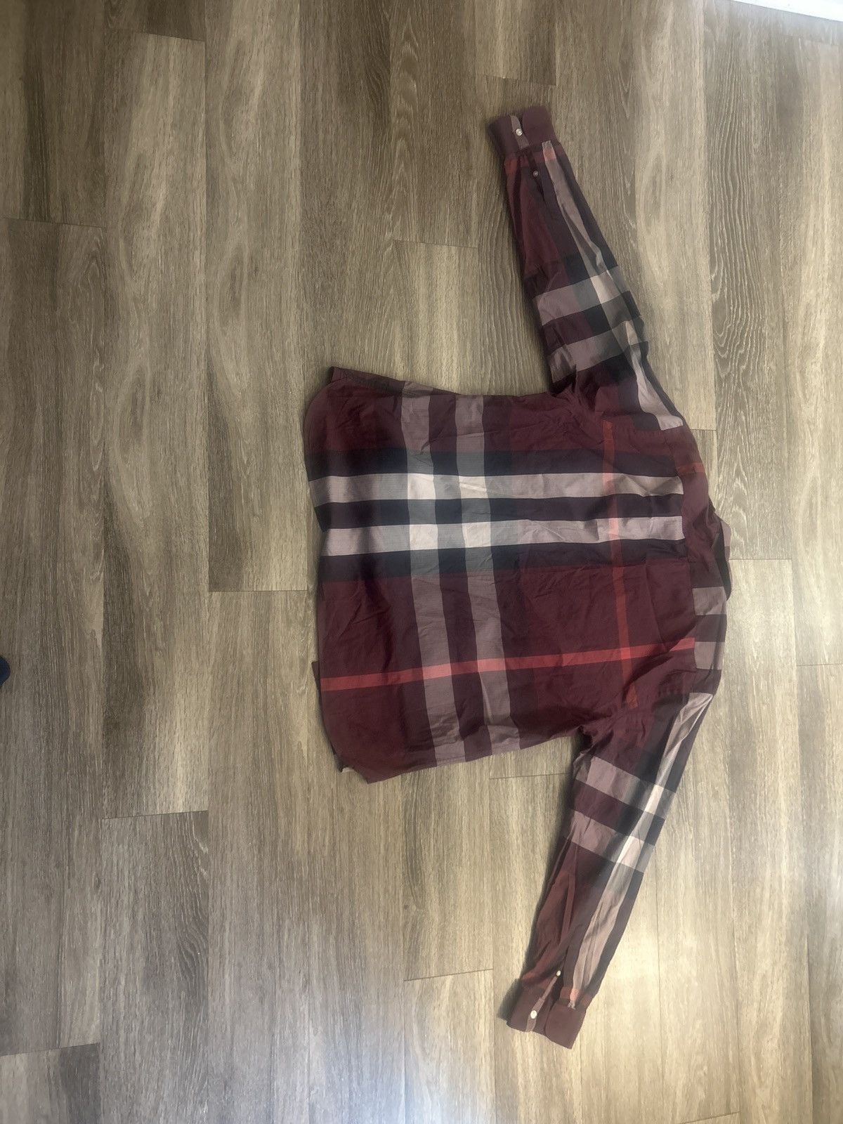 Burberry Burberry Burgundy Check Button-Up Shirt – XL (TTG) Size US XXL / EU 58 / 5 - 3 Thumbnail