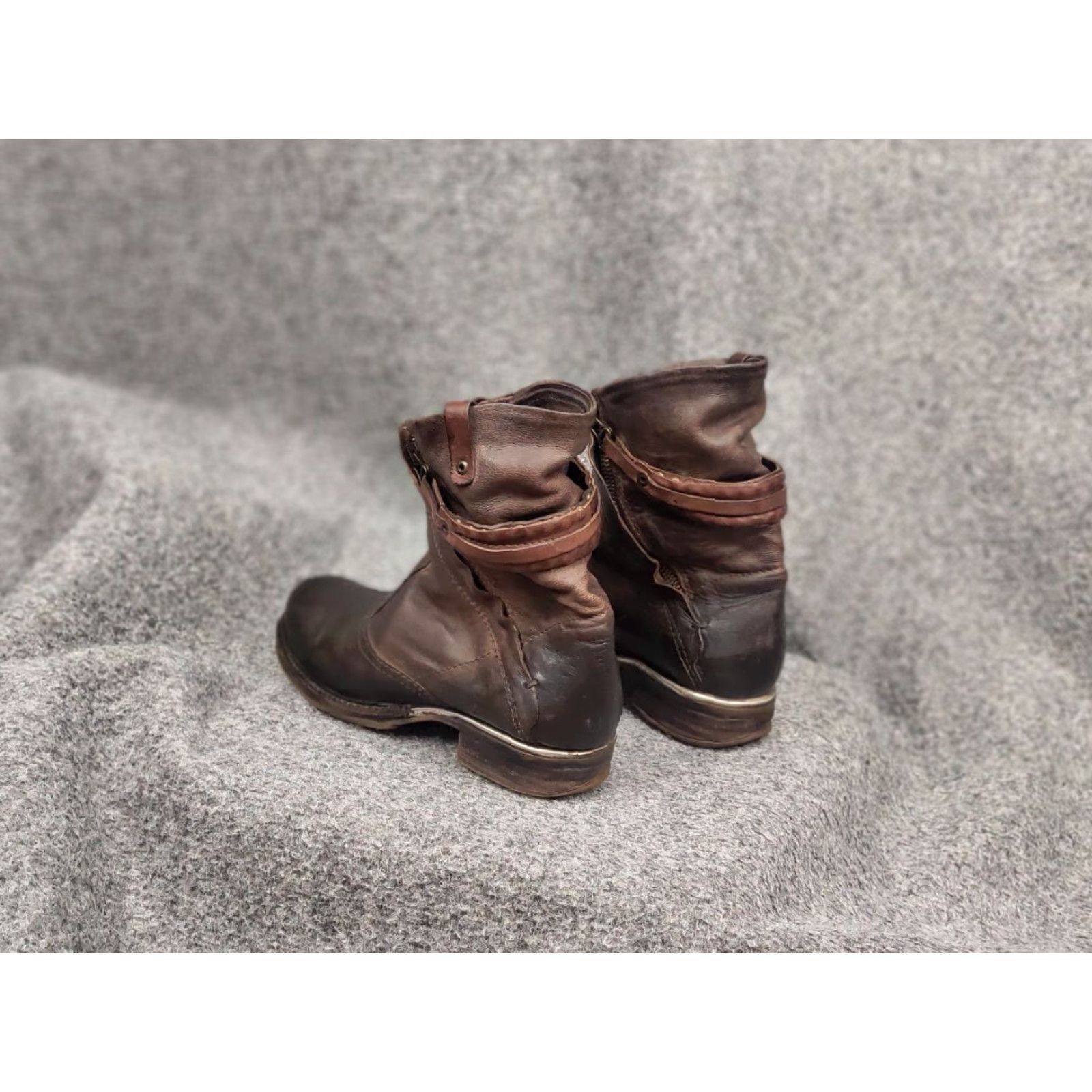 Vintage VINTAGE Airstep 98 Design Zipper Brown Leather Ankle Women Boots Size US 7 / IT 37 - 7 Thumbnail