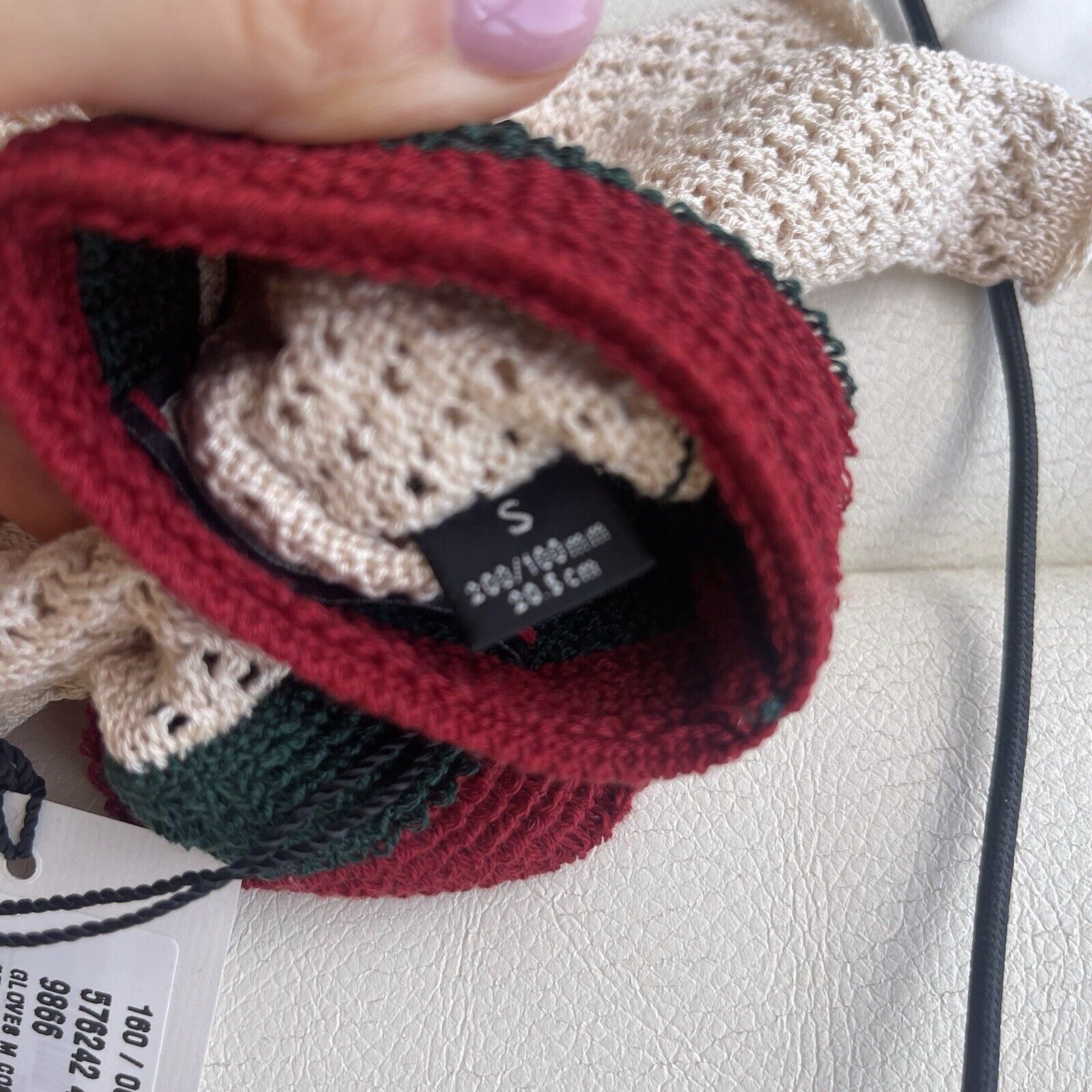 Gucci NEW GUCCI GLOVES CROCHET S 576242 Fingerless Web Red Green Size ONE SIZE - 4 Thumbnail