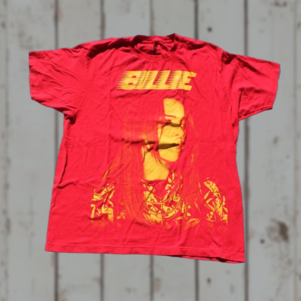 Vintage Billie Eilish T Shirt Red XL LASH Music Yellow Spellout Face Print FAST SHIPPING Unisex Adults Cotton Crew Neck Short Sleeve T-Shirt Size US XL / EU 56 / 4 - 1 Thumbnail