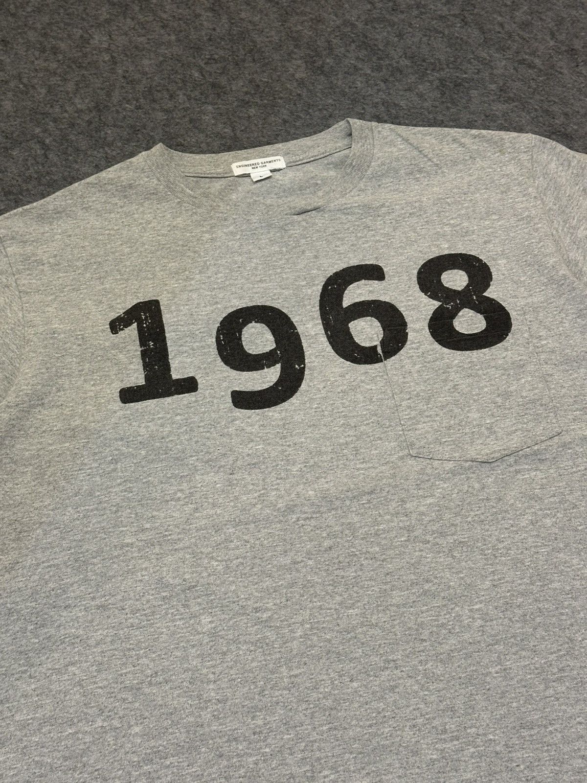 Engineered Garments vintage-style grey cotton jersey t-shirt a "1968" graphic. Size US L / EU 52-54 / 3 - 2 Thumbnail