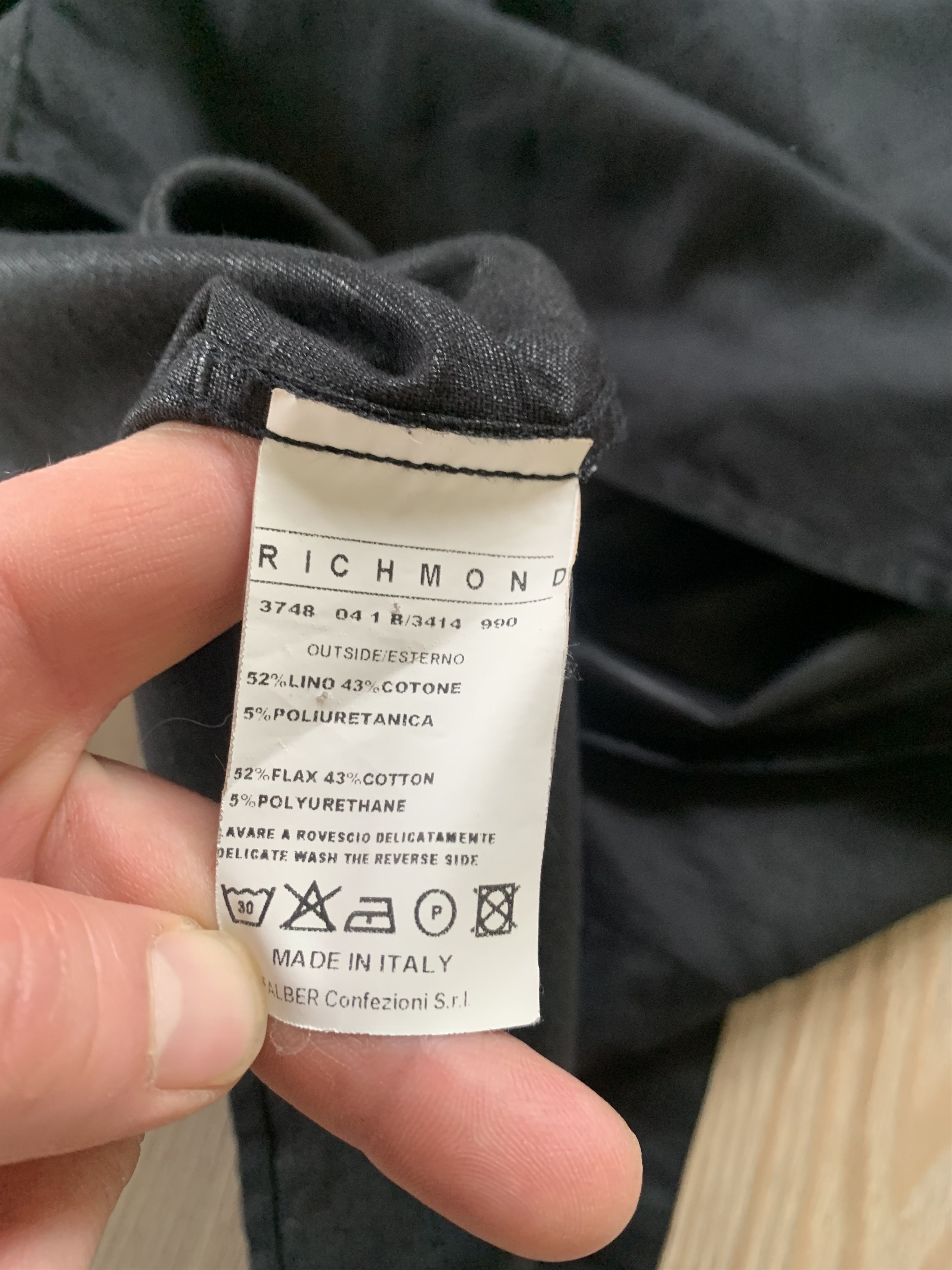 John Richmond Men's John Richmond Denim Black Linen Shirt With Embroidery Size US M / EU 48-50 / 2 - 11 Thumbnail