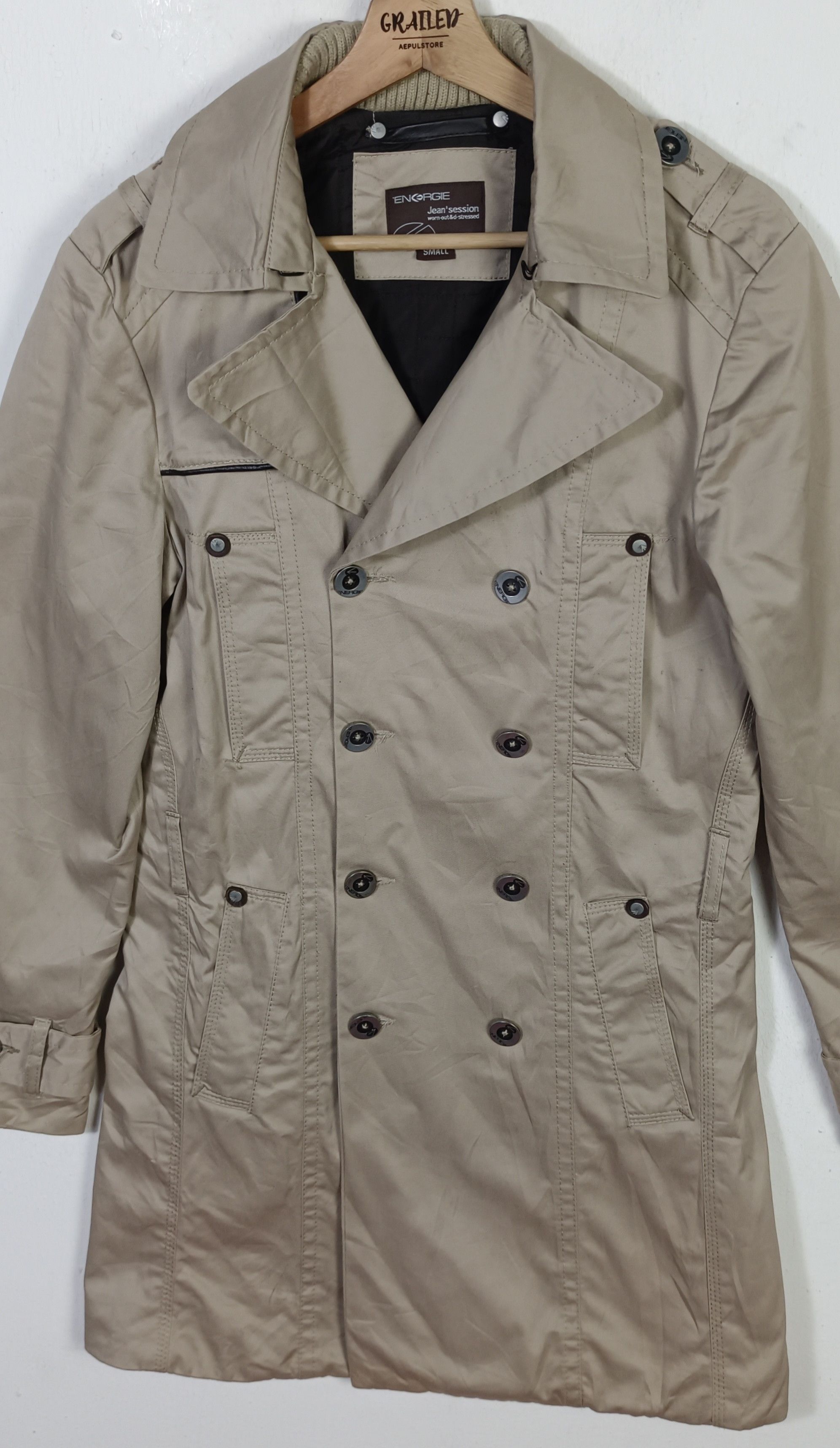 Energie Energie Trench Cout Double Breast ifsixwasnine lgb style Size US M / EU 48-50 / 2 - 8 Thumbnail