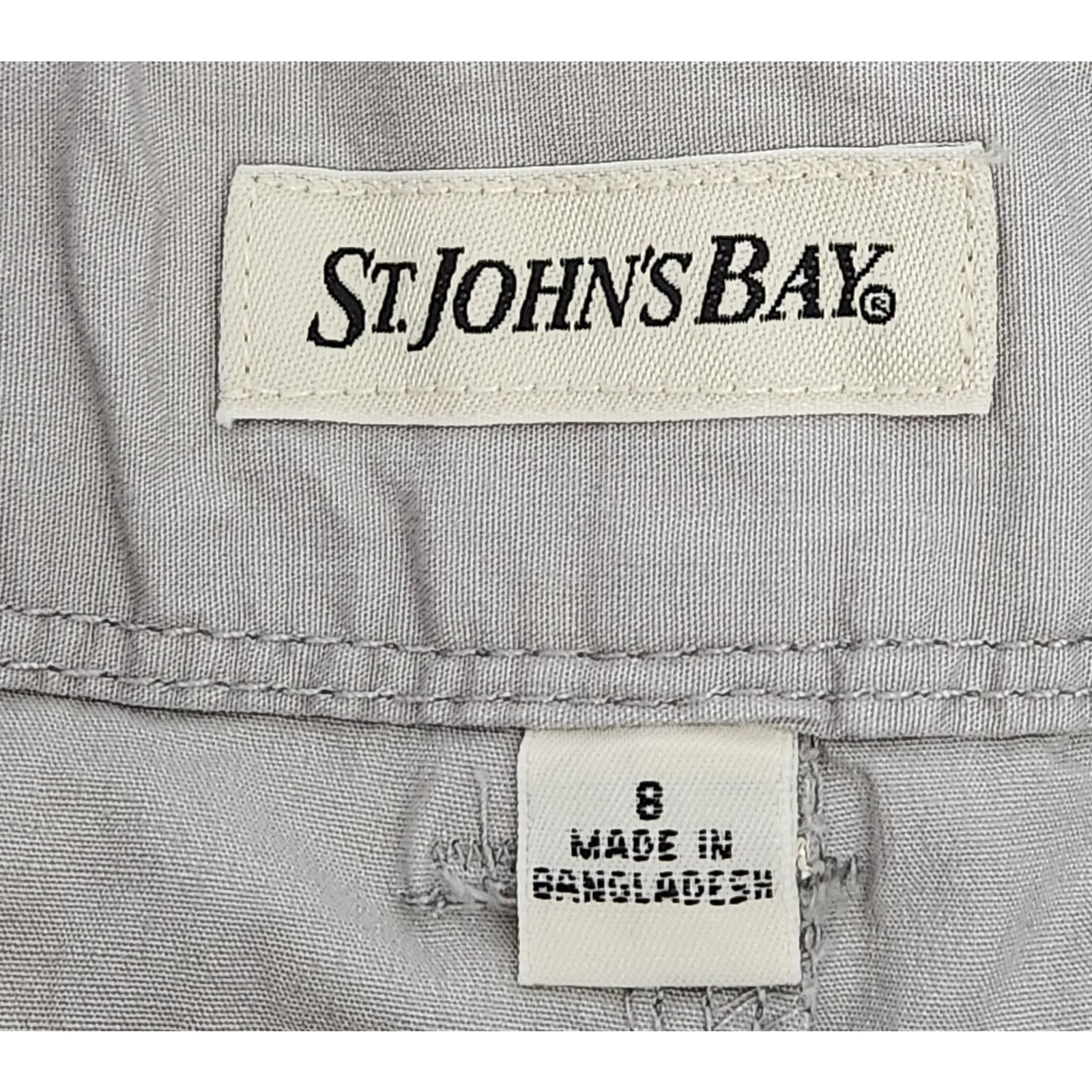 Other St John's Bay Gray Flat Front Cropped Roll Tab Pants 8 Size 30" / US 8 / IT 44 - 4 Thumbnail