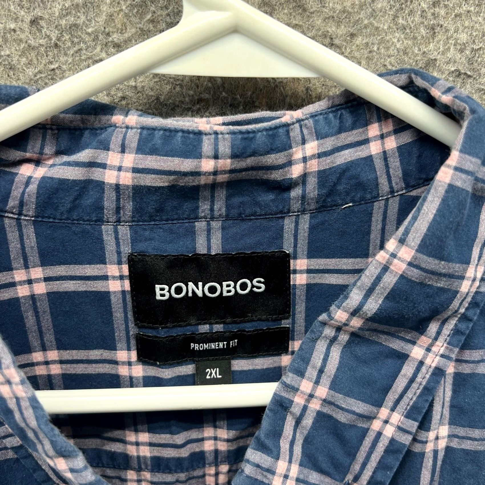 Bonobos Bonobos Shirt Mens 2XL Blue Plaid Prominent Fit Long Sleeve Button Down Casual Shirt Size US XXL / EU 58 / 5 - 7 Thumbnail