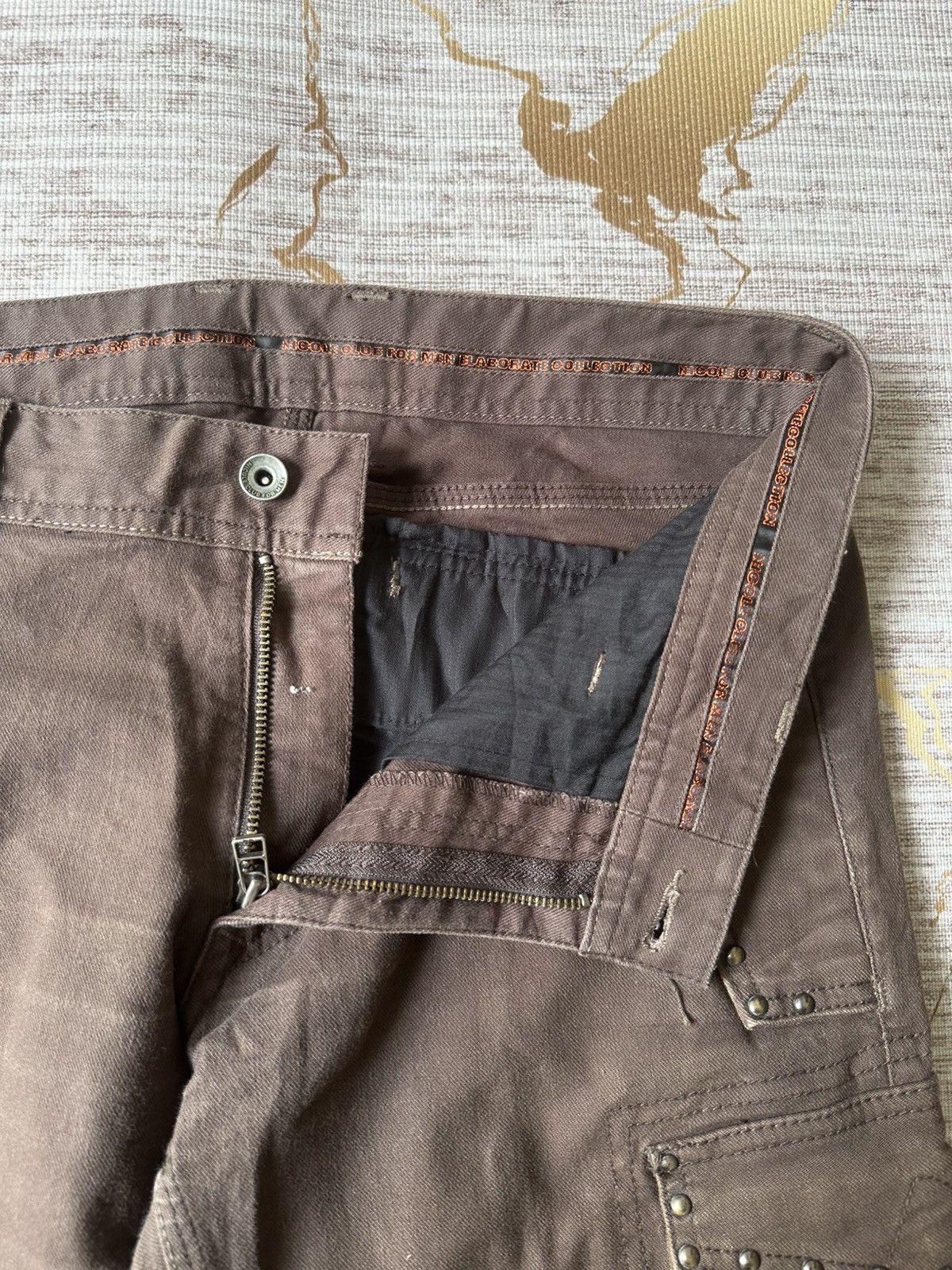 Japanese Brand FLARE Nicole Club For Men NCFM Studded Pocket Cargo Pant Size US 33 - 16 Thumbnail