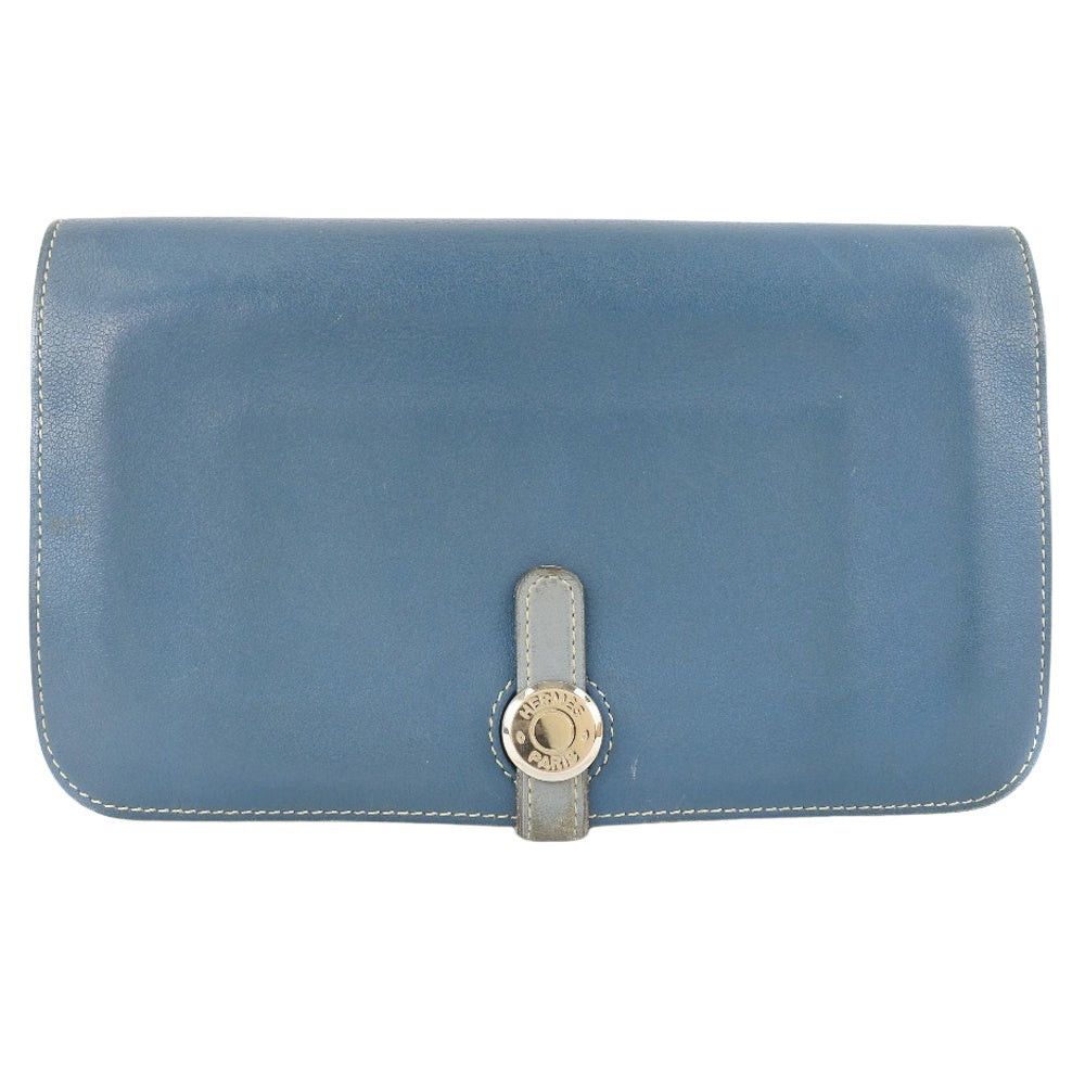 image of Hermes Dogon Wallet in Blue, Women's