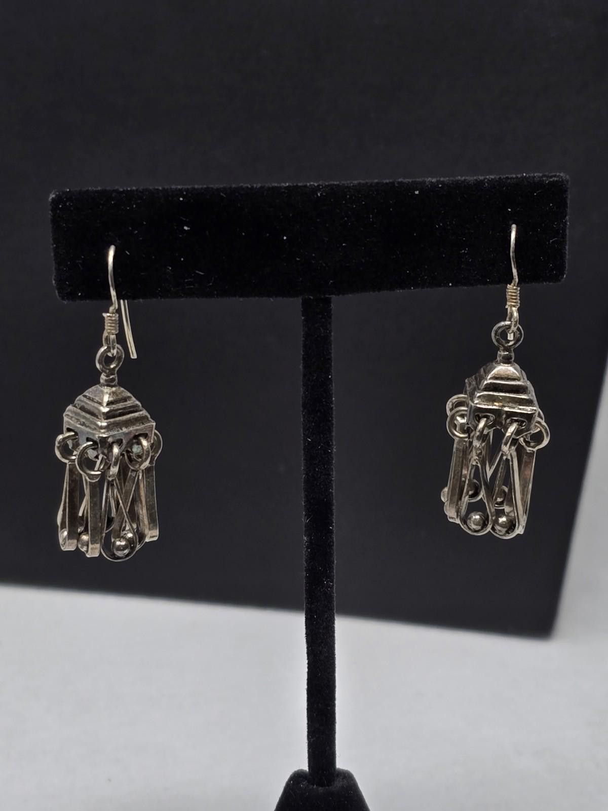 Studio D'Artisan Sterling Silver Chandelier Lantern Earrings Handmade 10g Size ONE SIZE - 1 Thumbnail
