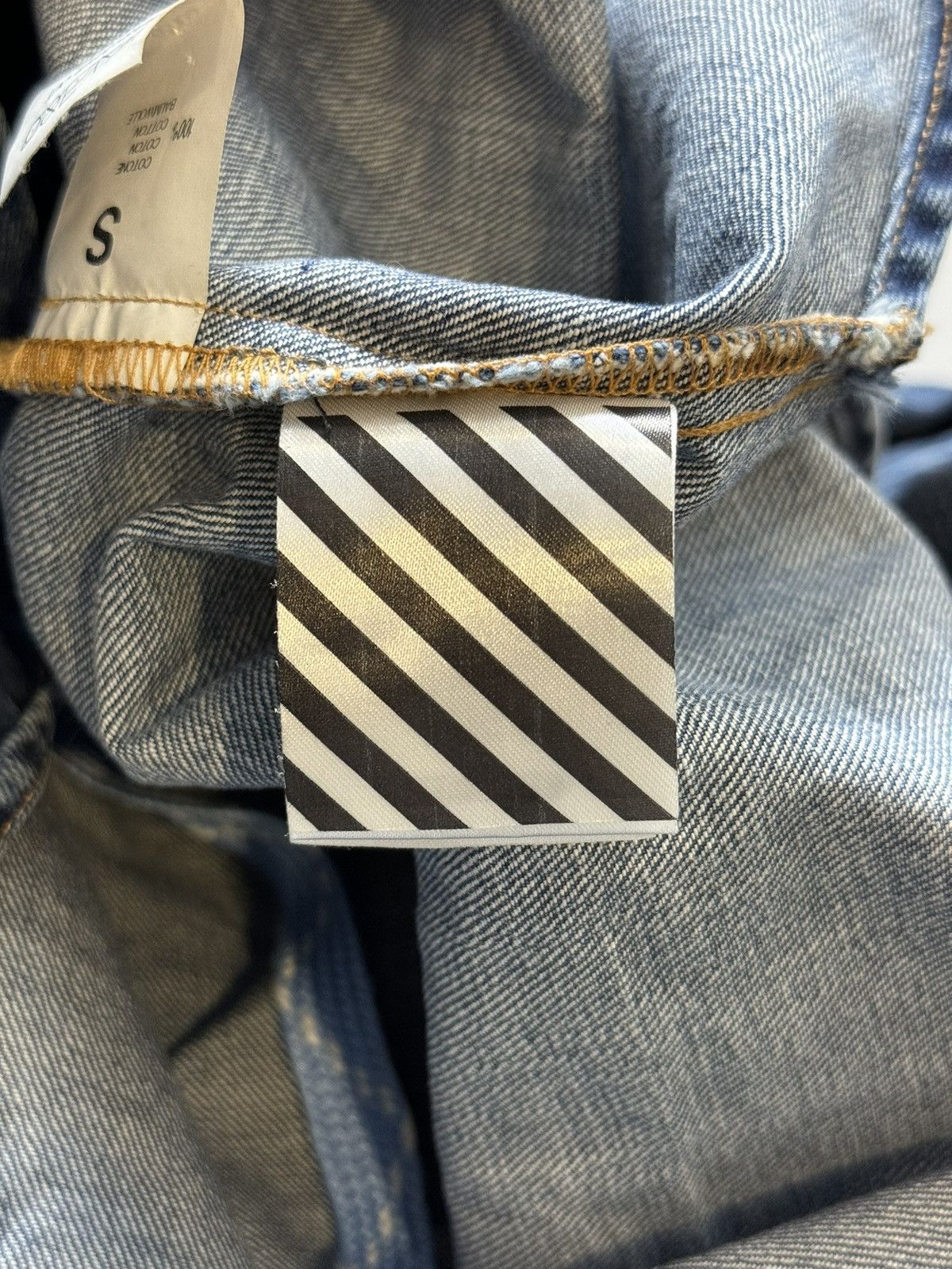 Off-White OFF-WHITE Signature Logo Denim Jacket Size US S / EU 44-46 / 1 - 17 Thumbnail