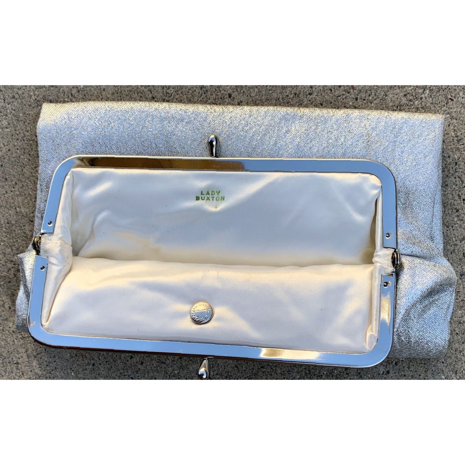 Vintage VINTAGE Mid-Century Modern Clutch Bag Silver Fabric Lady Buxton Womens Size ONE SIZE - 3 Thumbnail