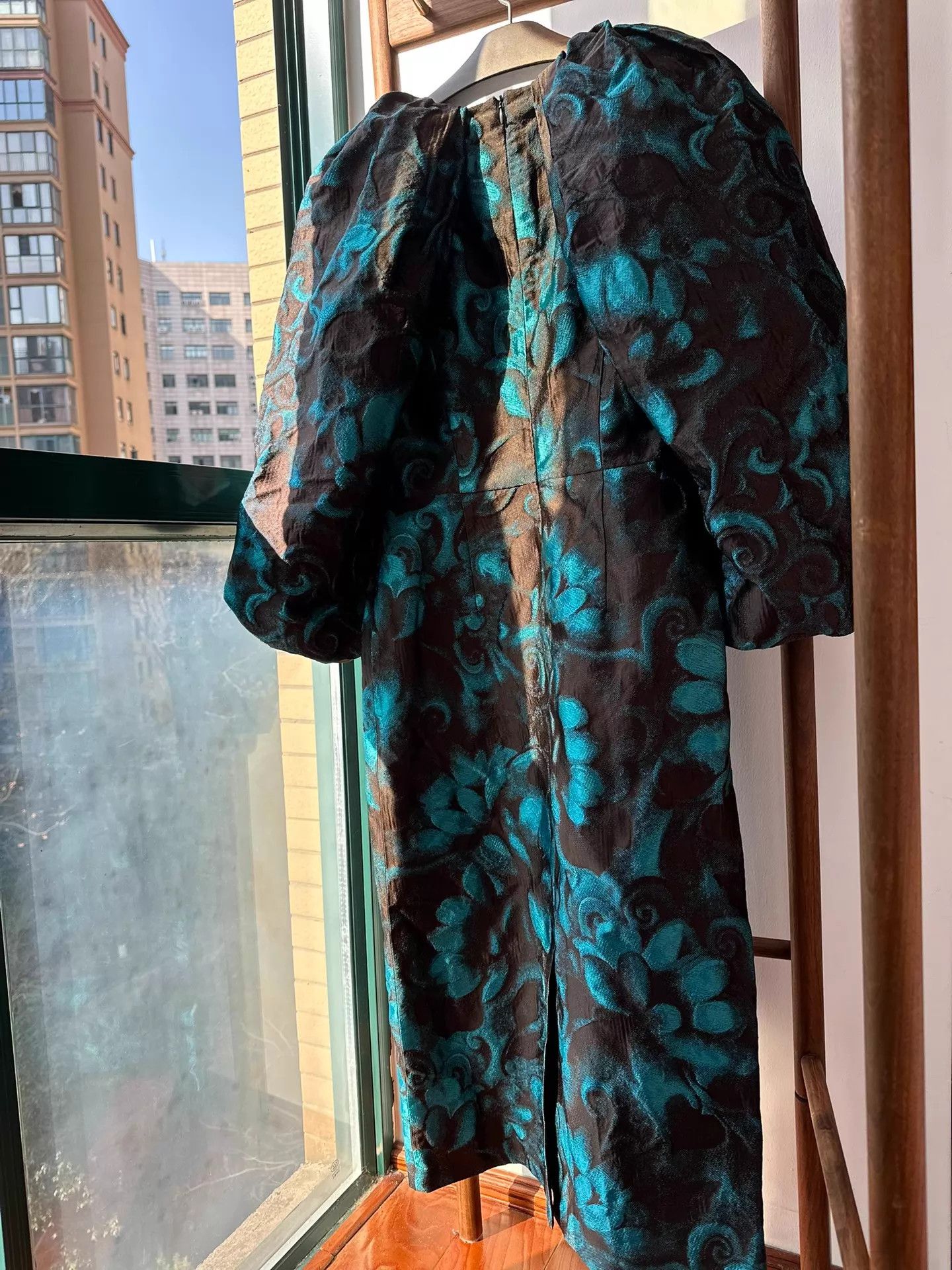 Dries Van Noten DVN Runway Black Blue Voluminous Puff Sleeve Dress Size S / US 4 / IT 40 - 4 Thumbnail