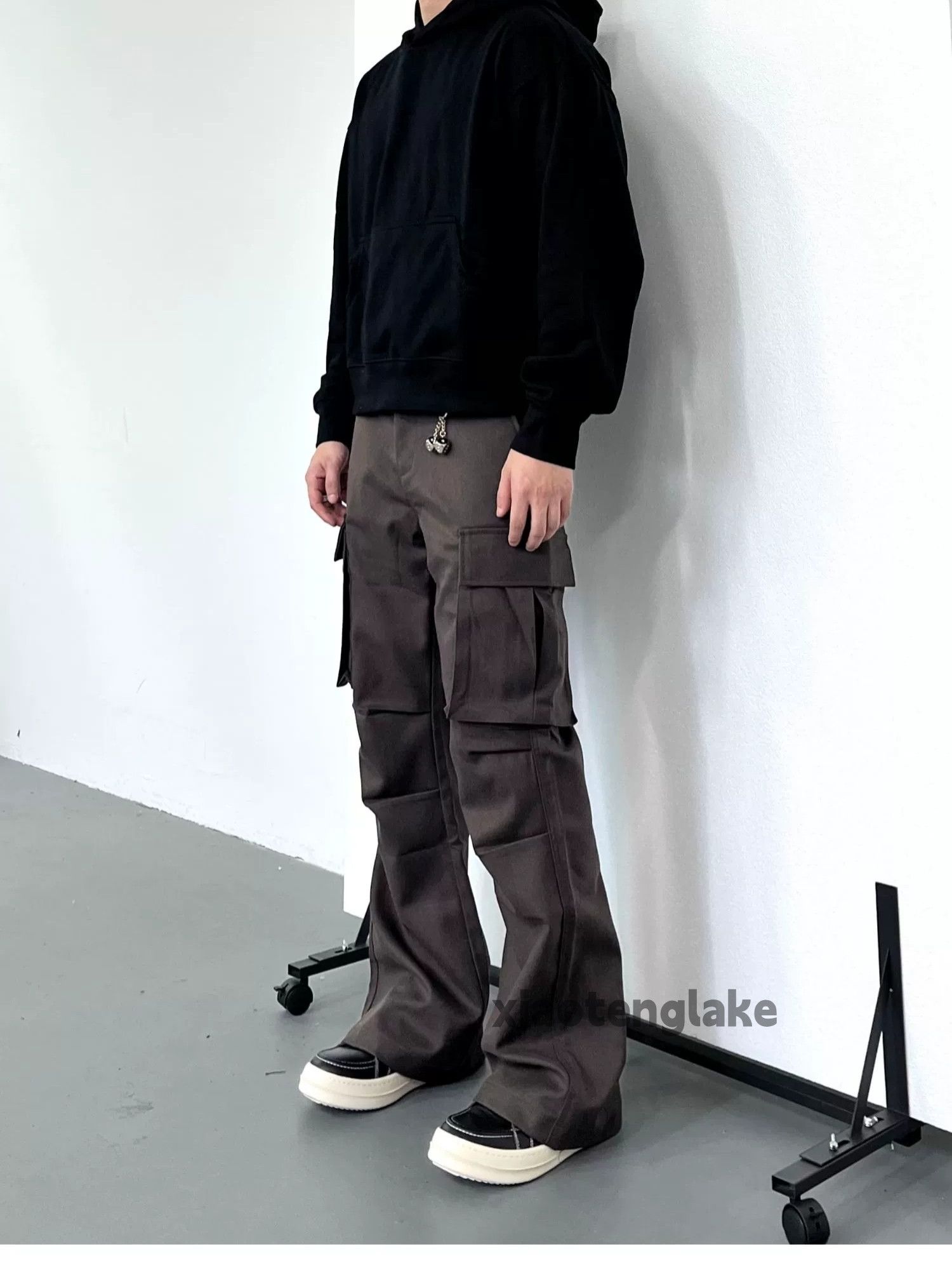 Designer × Japanese Brand × Vintage urban utility pleated punk flared cargo yuppie pants Size US 32 / EU 48 - 1 Thumbnail