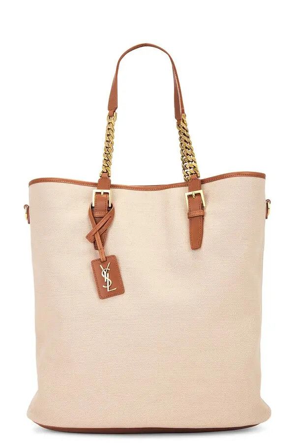 Saint Laurent Paris o1bcso1str0326 Size:OS/Sopping Tote Bag in Brown/Desert Dust Size ONE SIZE - 2 Thumbnail